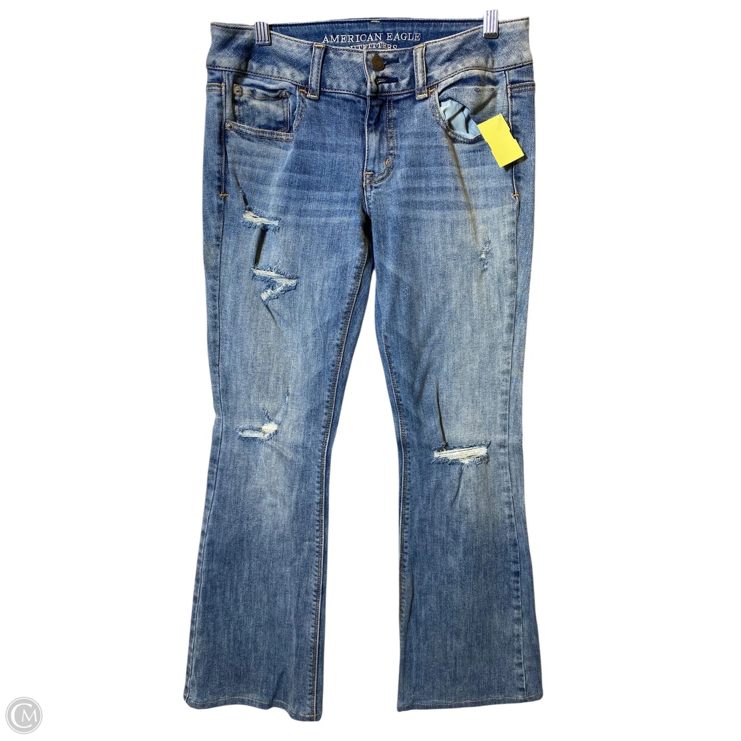 Jeans Straight By American Eagle In Blue Denim, Size: 4