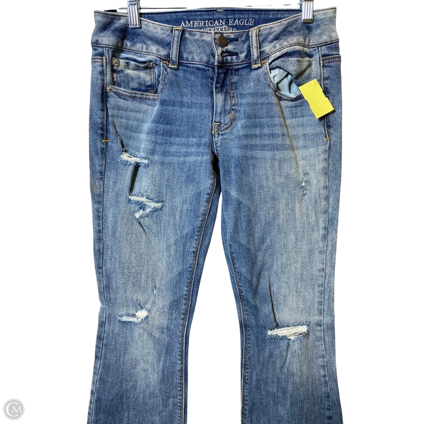 Jeans Straight By American Eagle In Blue Denim, Size: 4