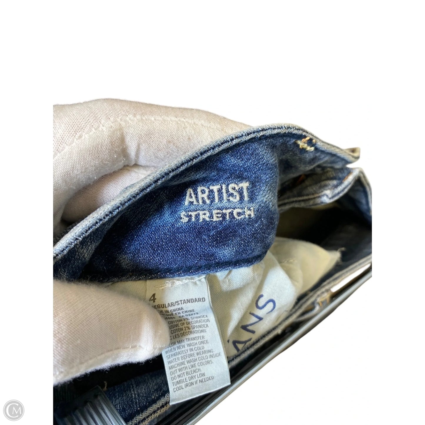 Jeans Straight By American Eagle In Blue Denim, Size: 4