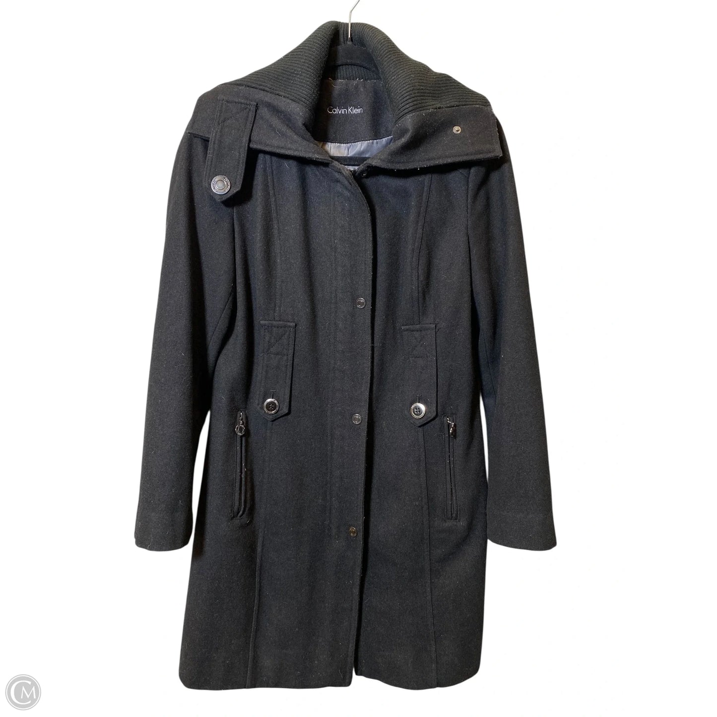 Coat Parka By Calvin Klein In Black, Size: S