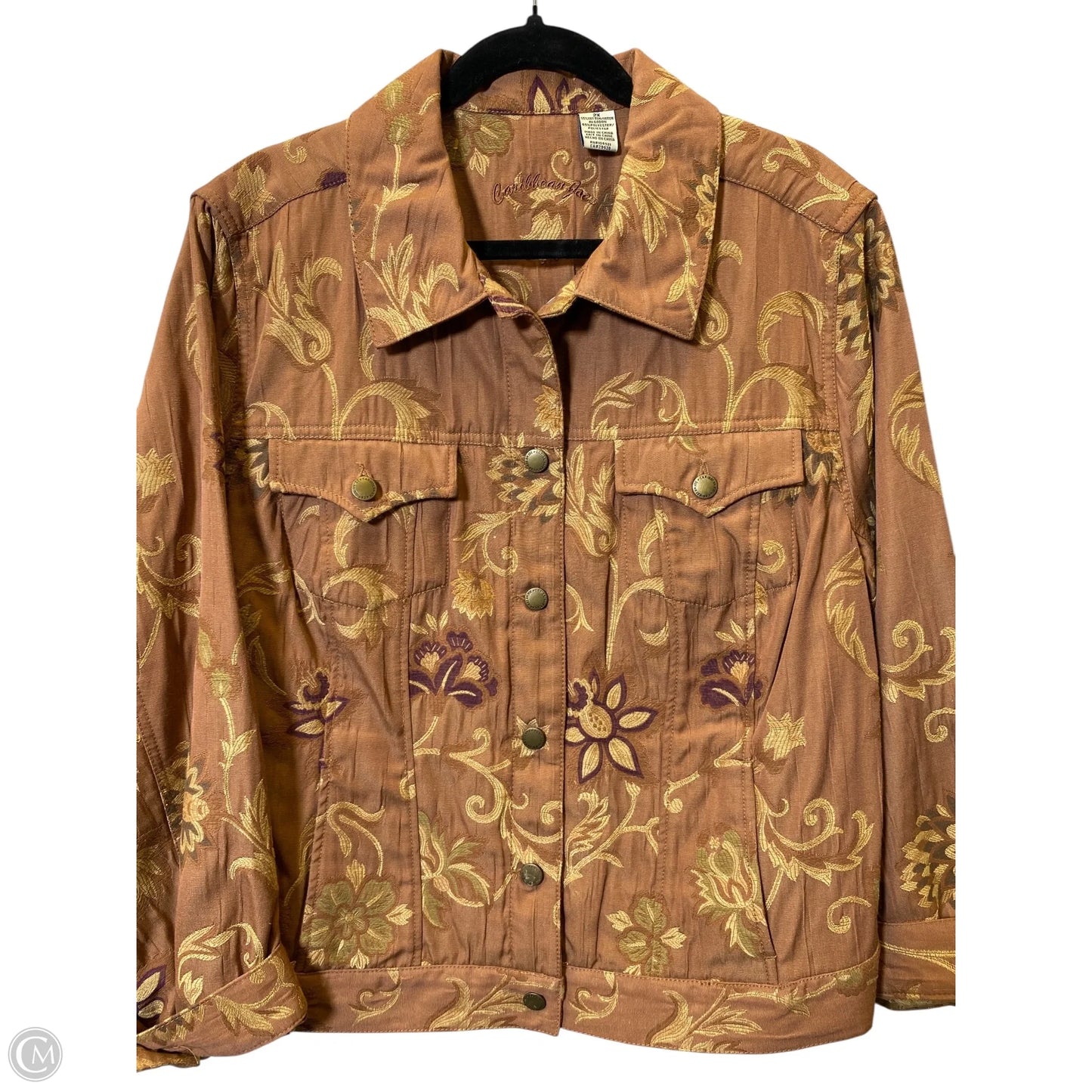 Jacket Moto By Caribbean Joe In Brown, Size: 2x
