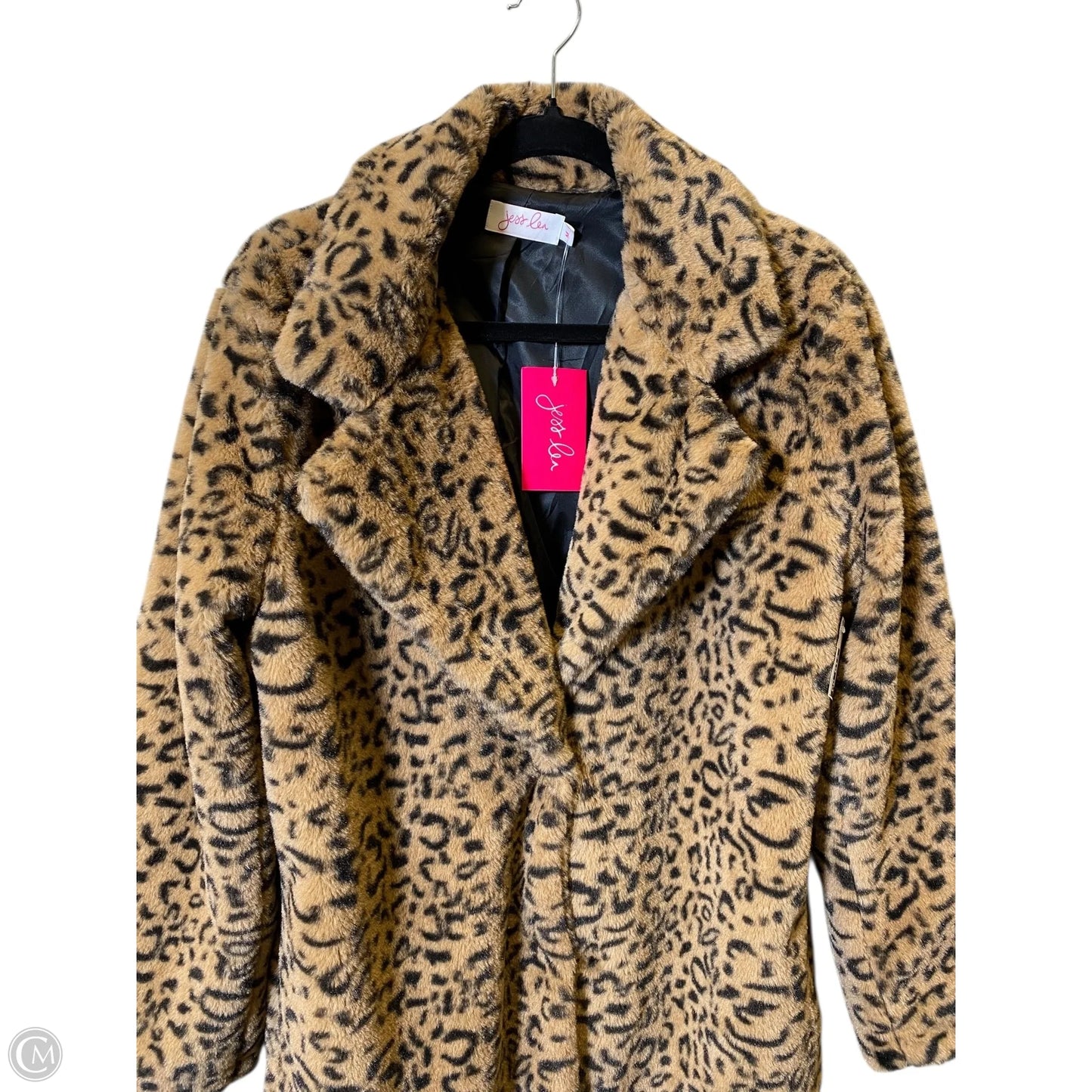 Jacket Faux Fur & Sherpa By Jess Lea In Animal Print, Size: M