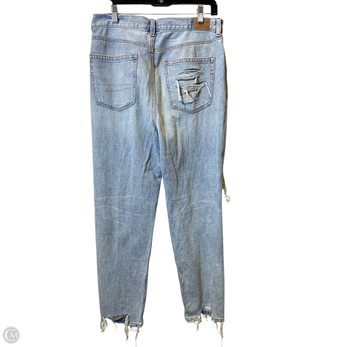 Jeans Straight By American Eagle In Blue Denim, Size: 12