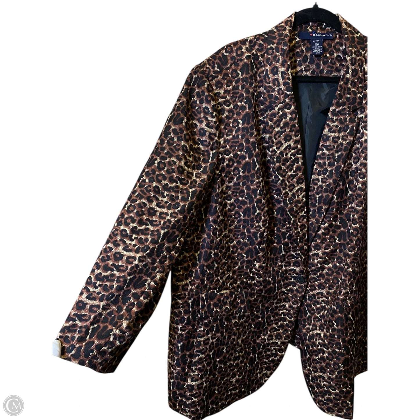 Blazer By Denim 24/7 In Animal Print, Size: 4x