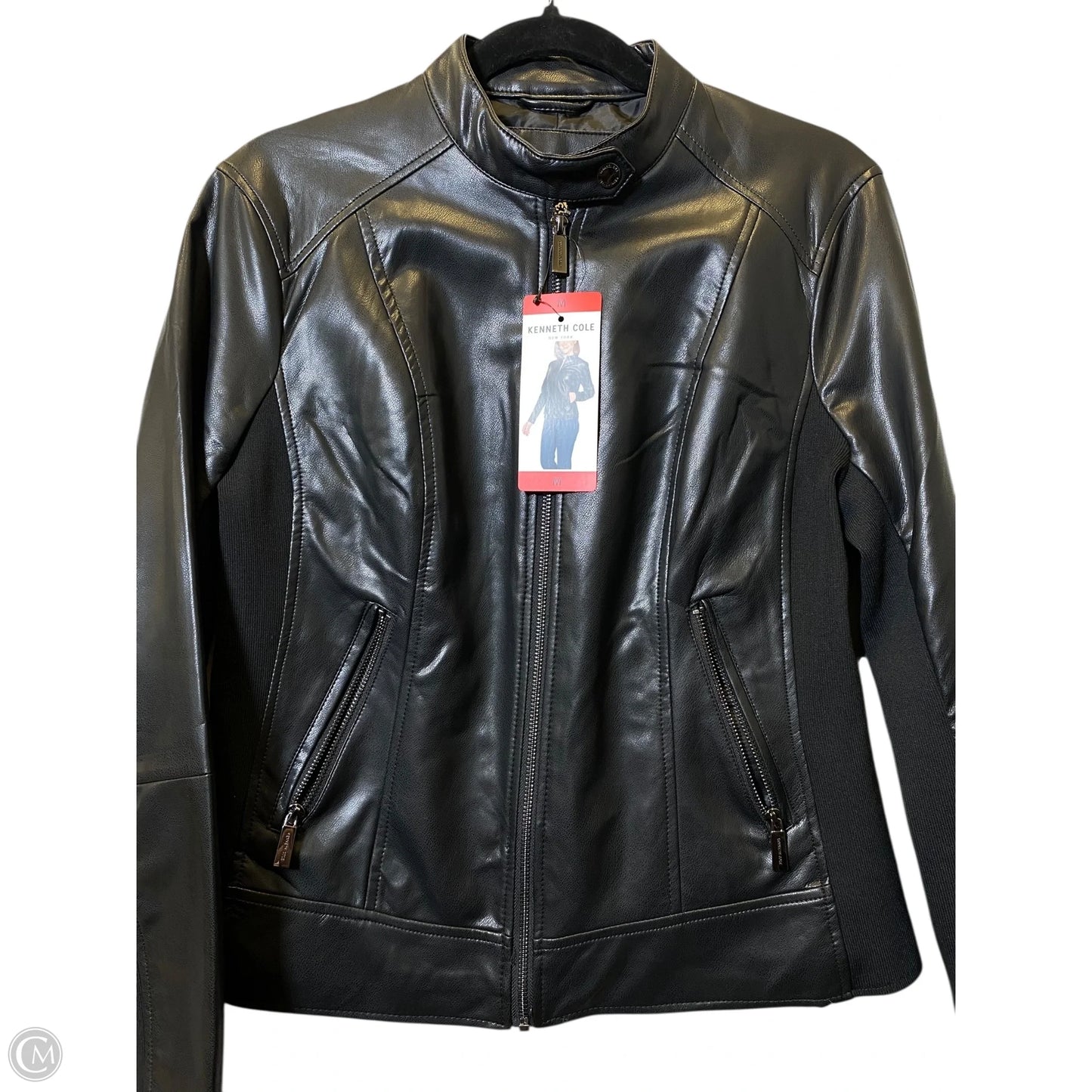 Jacket Moto By Kenneth Cole In Black, Size: M