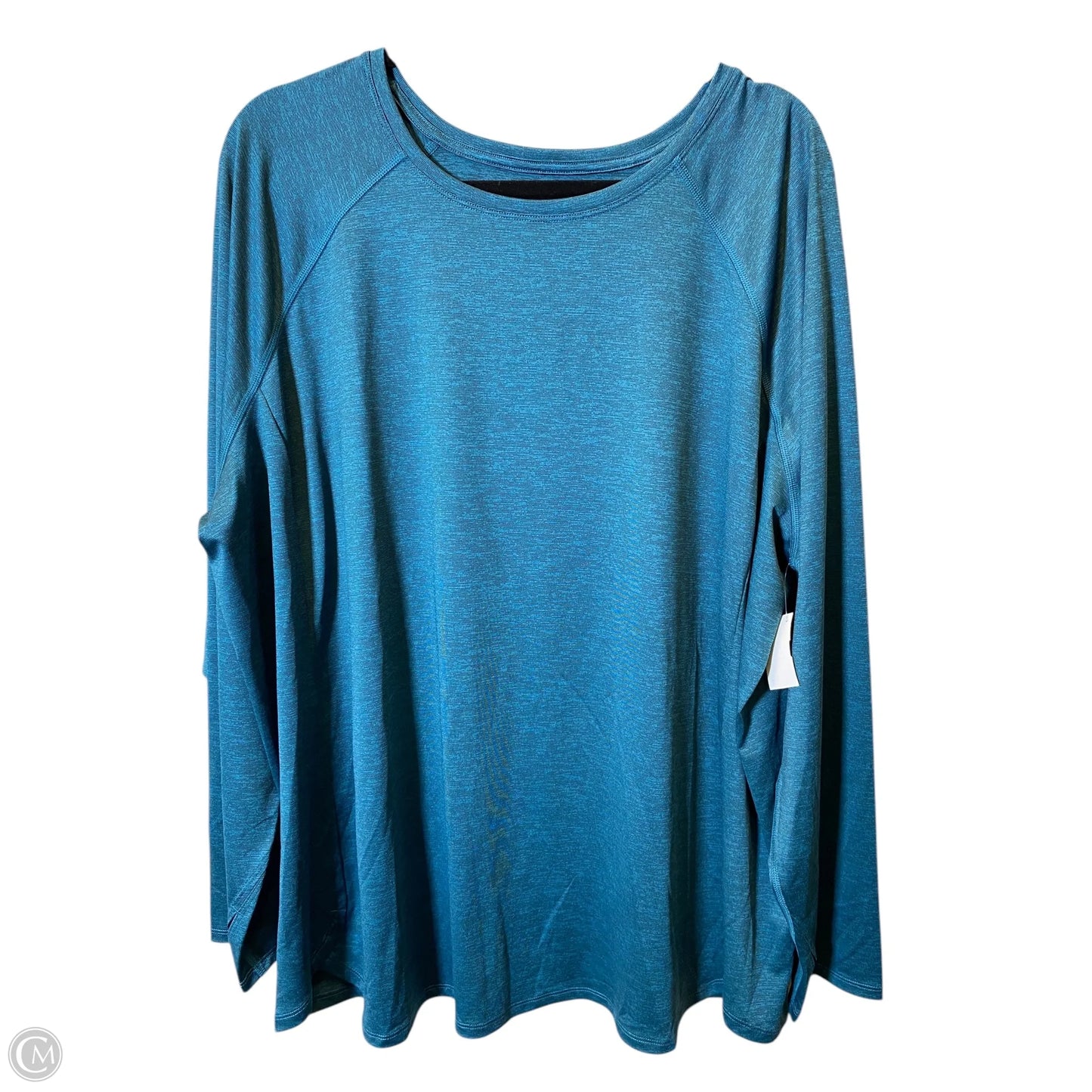Athletic Top Long Sleeve Crewneck By Tek Gear In Teal, Size: 3x