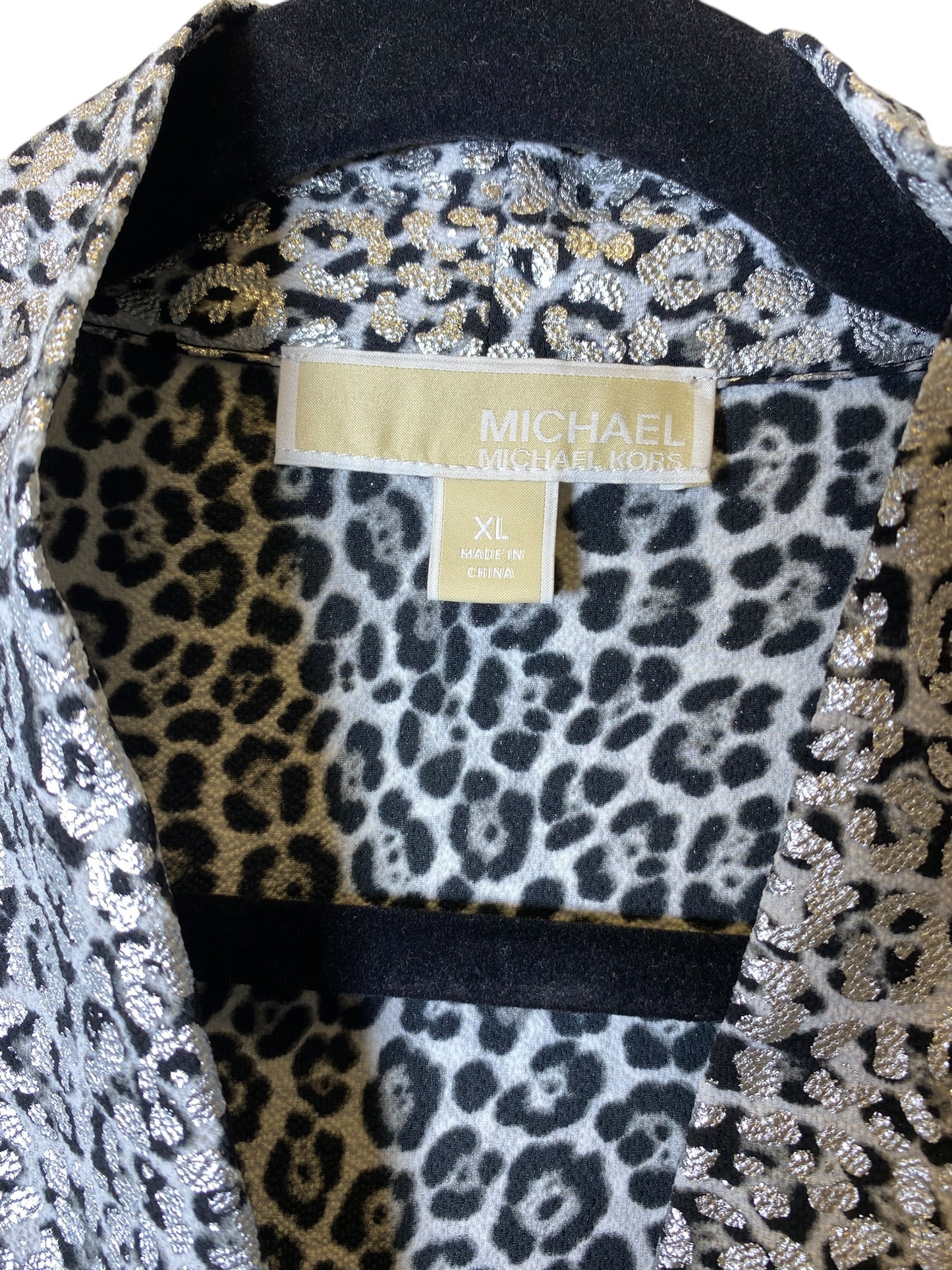 Blouse Designer By Michael Kors In Animal Print, Size: Xl