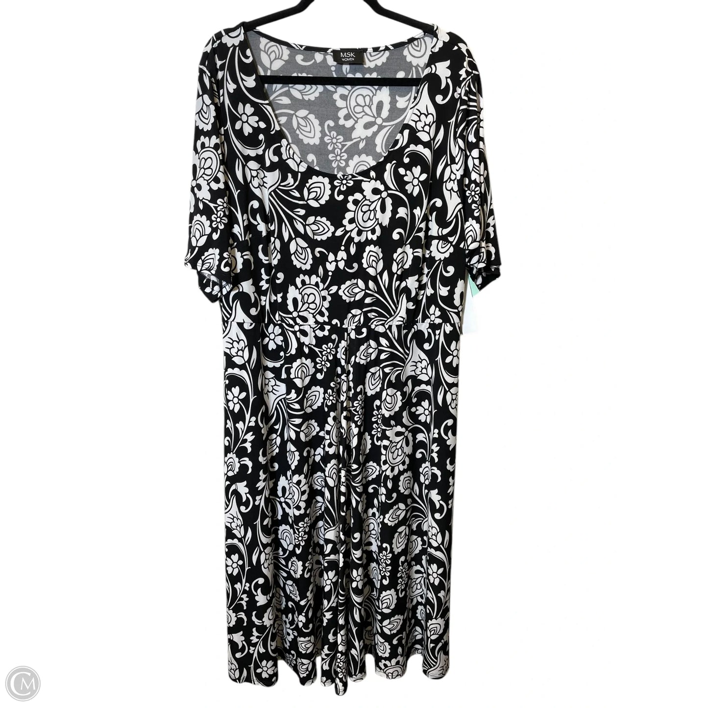 Dress Casual Maxi By Msk In Black & White, Size: Xl