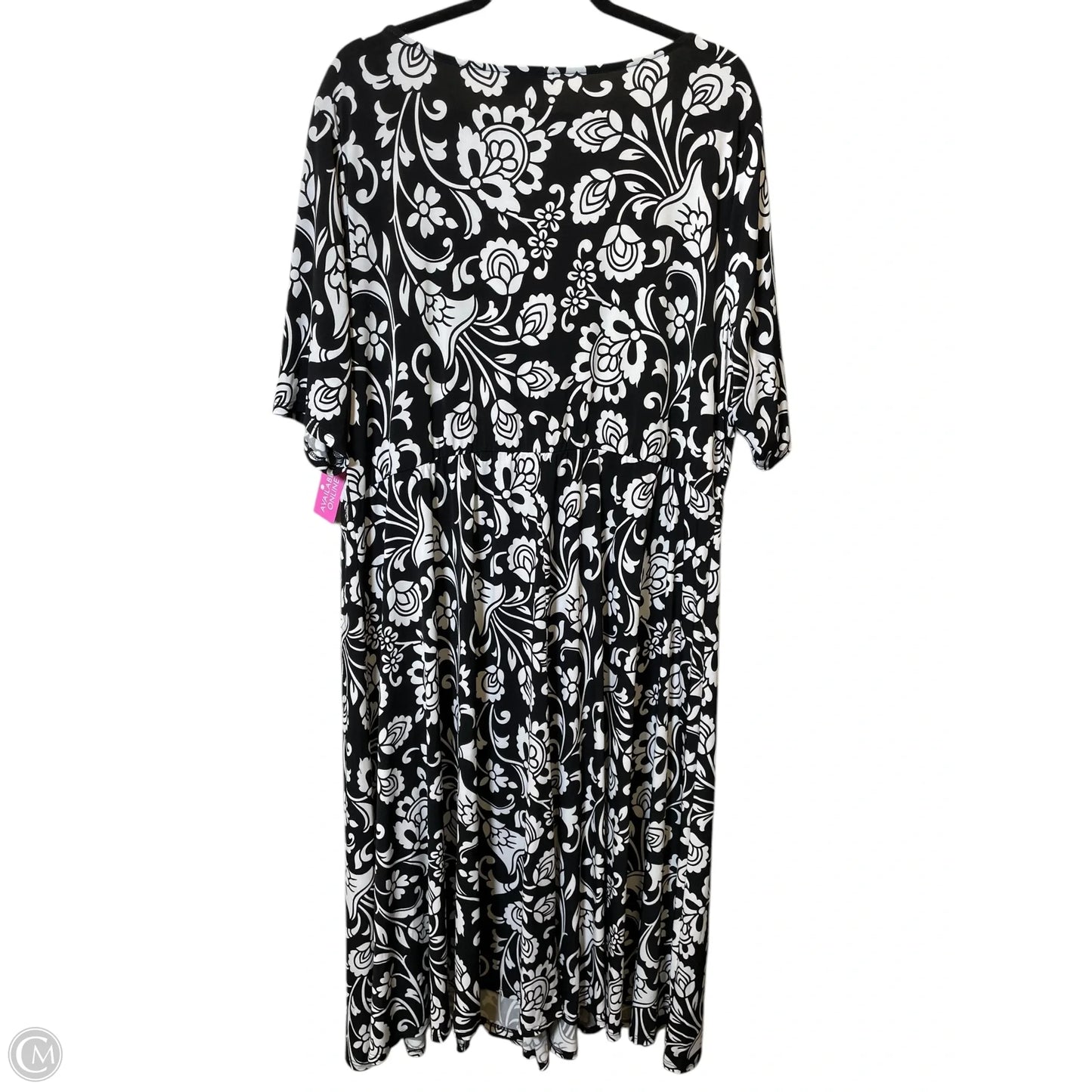 Dress Casual Maxi By Msk In Black & White, Size: Xl
