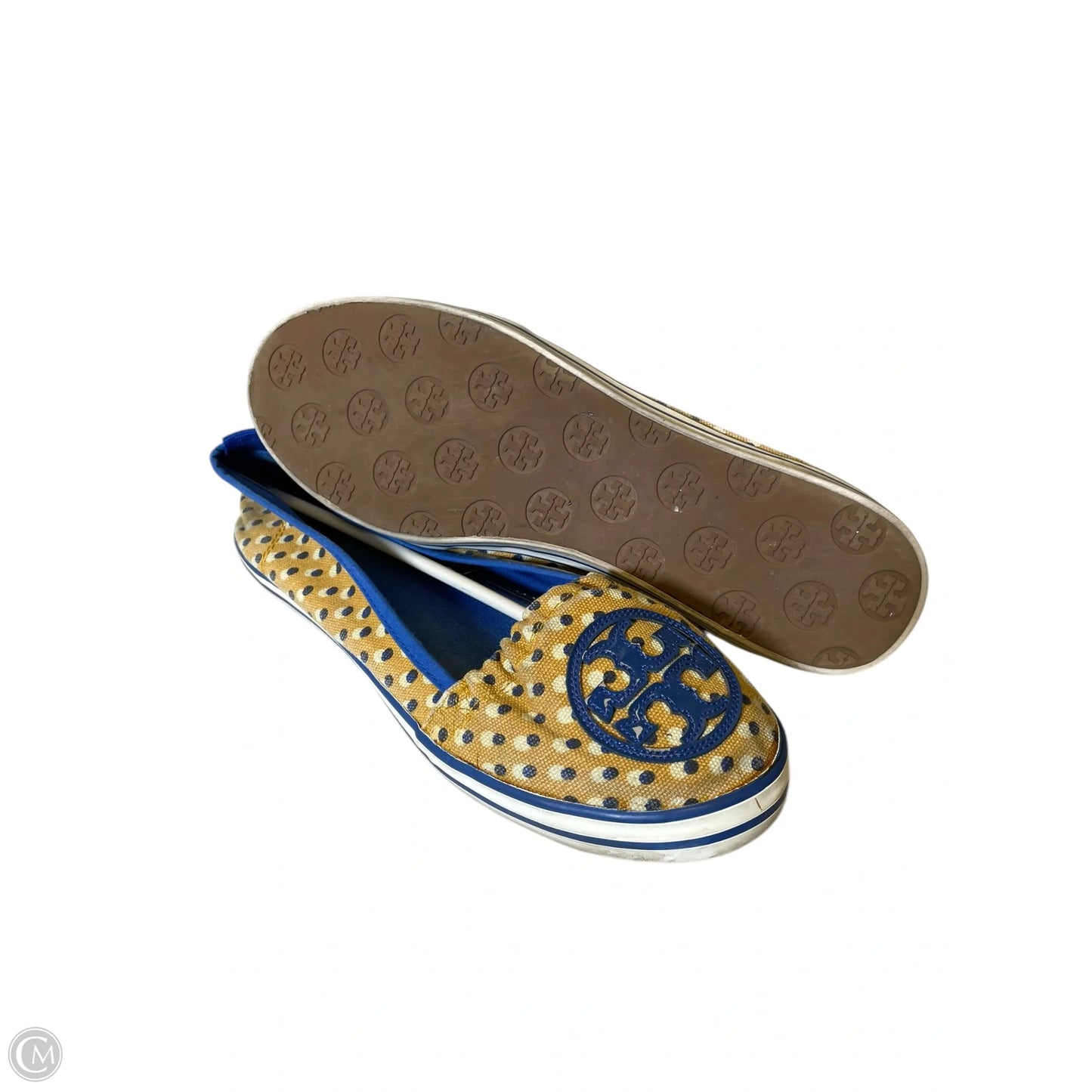 Shoes Designer By Tory Burch In Blue & Yellow, Size: 10