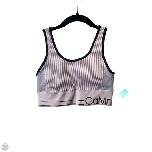 Athletic Bra By Calvin Klein In Black & Pink, Size: S