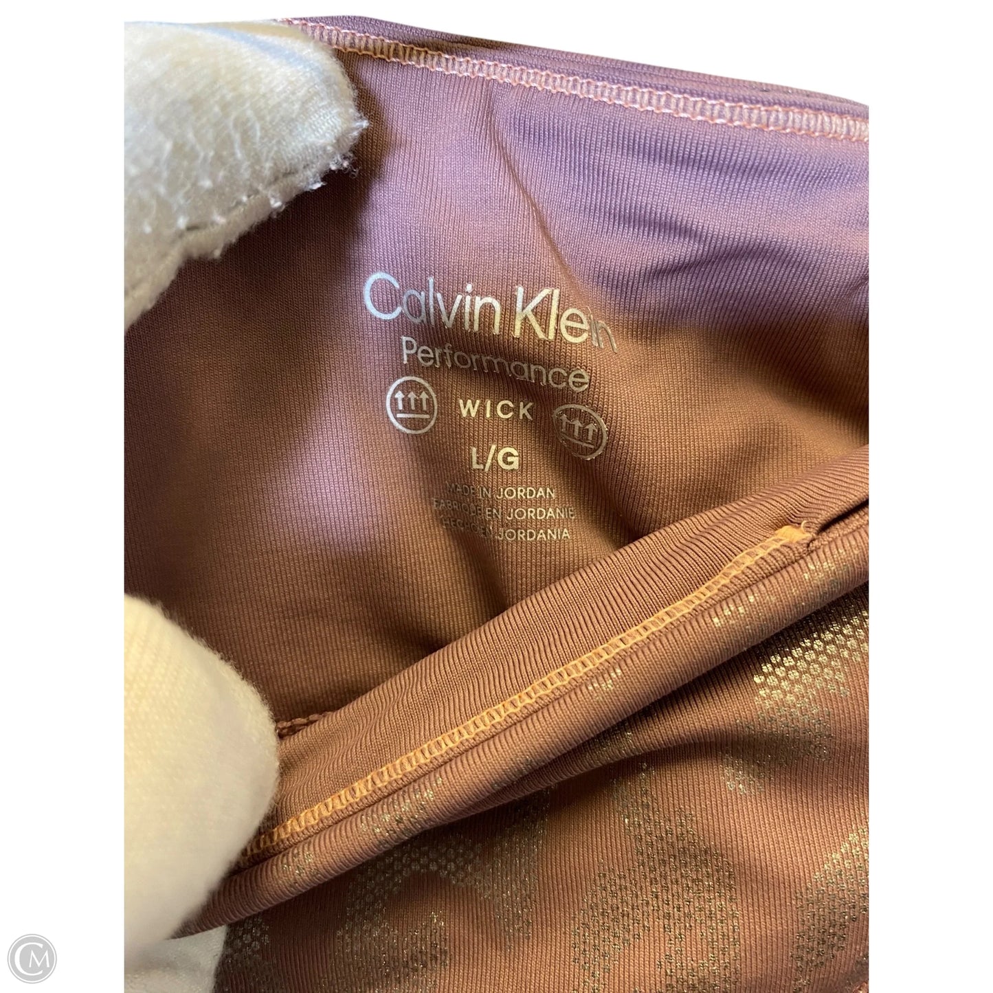 Athletic Shorts By Calvin Klein In Pink & Silver, Size: L