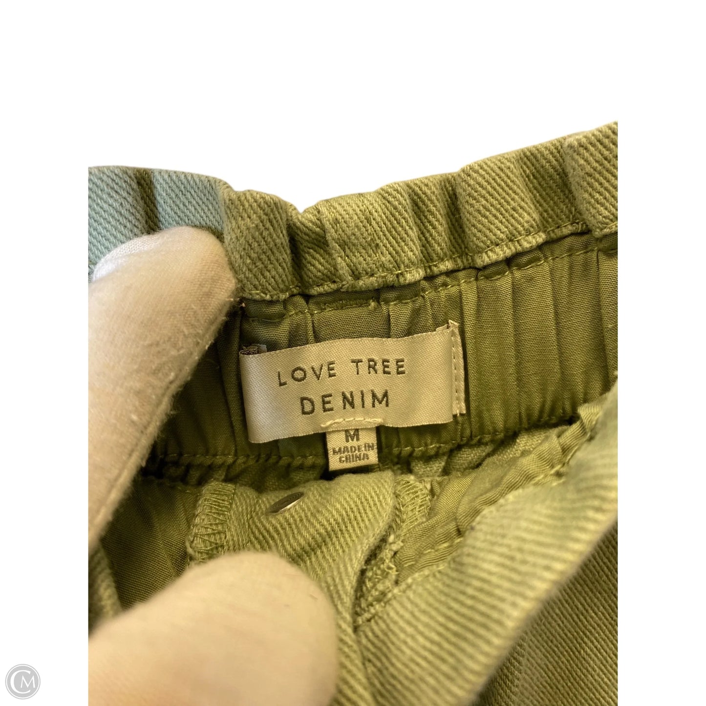 Shorts By Love Tree In Green Denim, Size: M