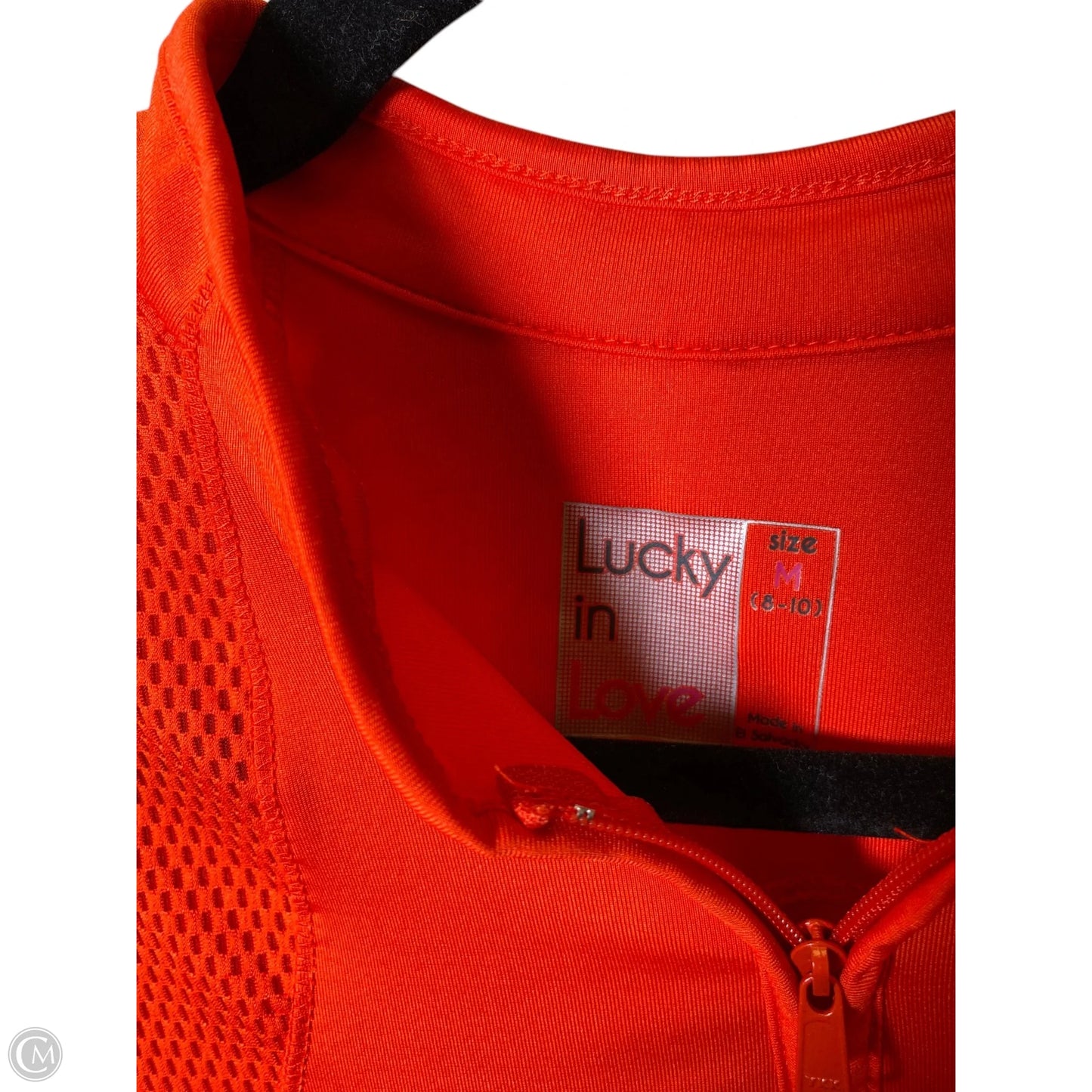 Athletic Top Short Sleeve By Cmc In Orange, Size: M