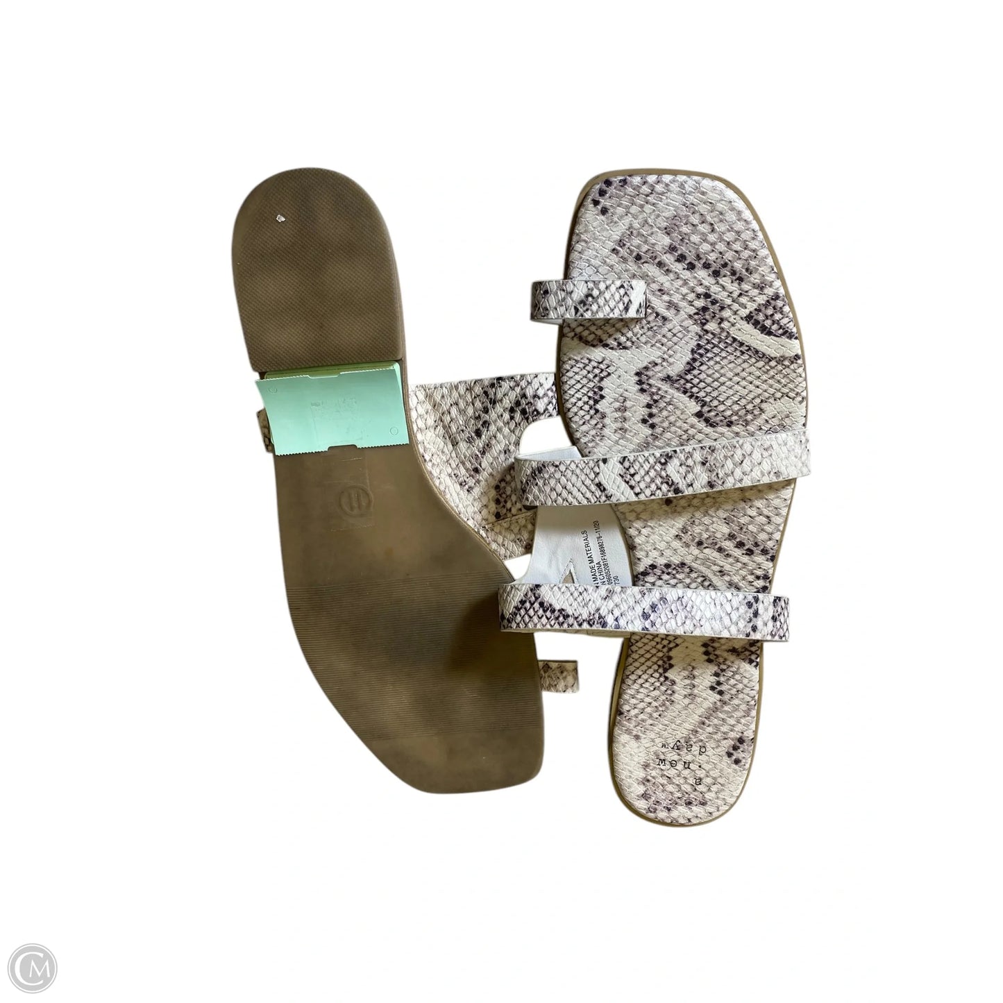 Sandals Flip Flops By Cmc In Snakeskin Print, Size: 11