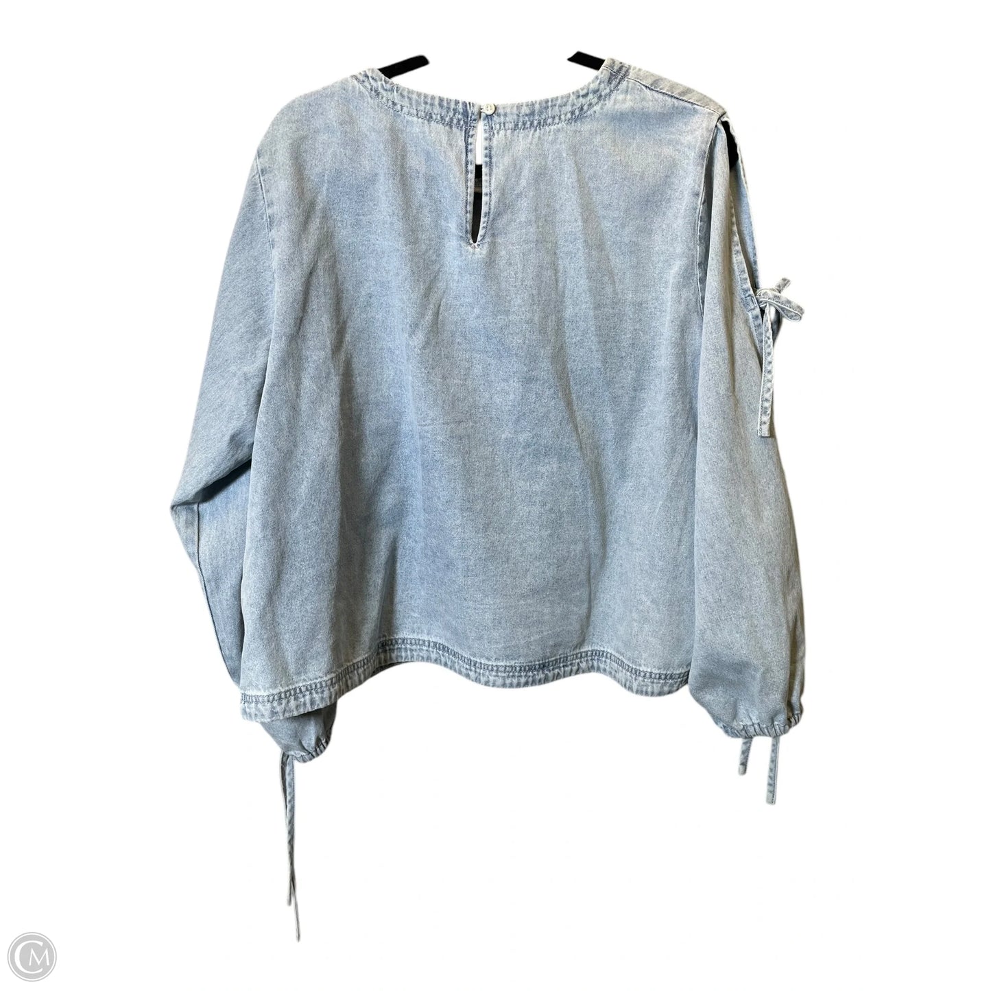 Top Long Sleeve By Cmc In Blue Denim, Size: L