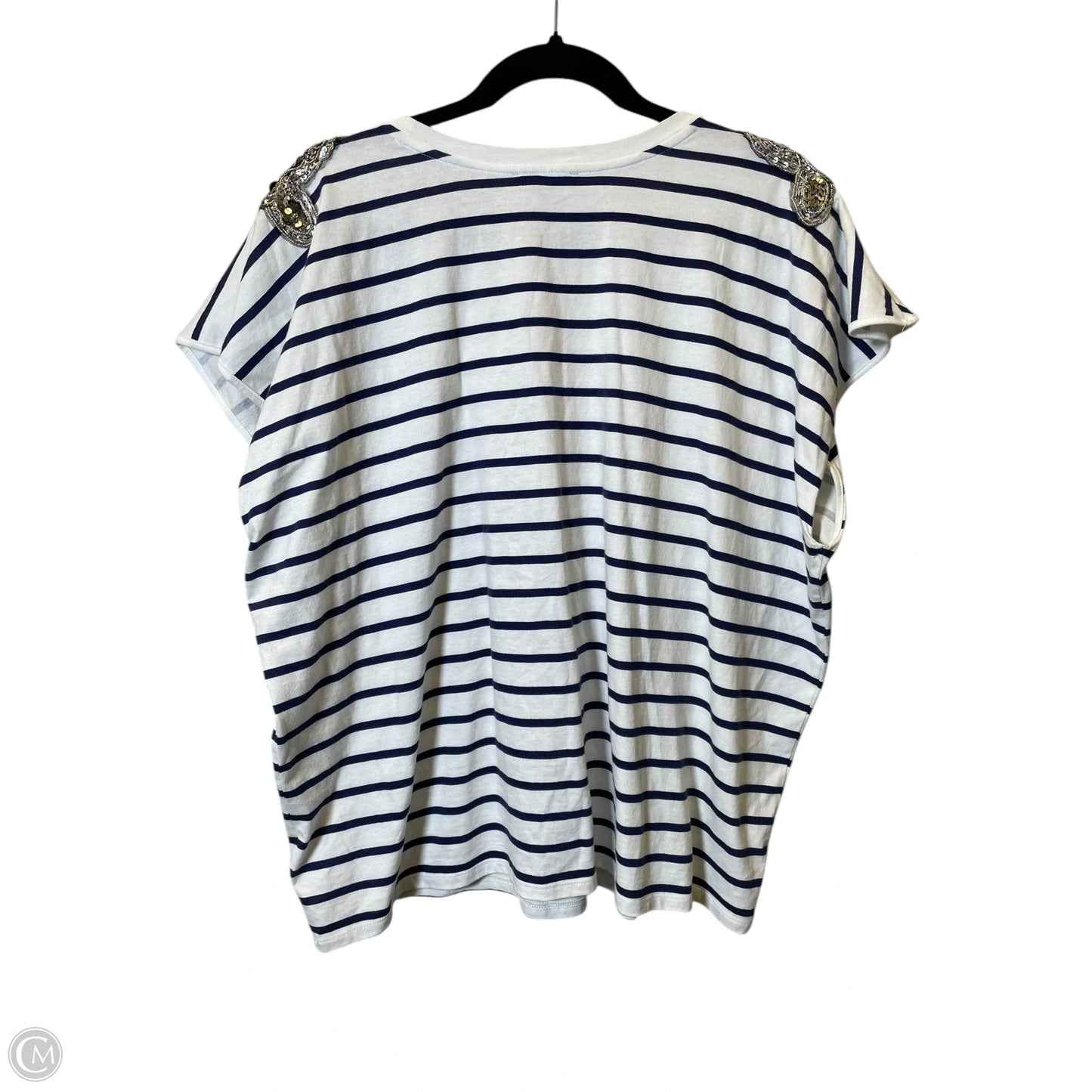 Top Short Sleeve By Express In Striped Pattern, Size: Xl