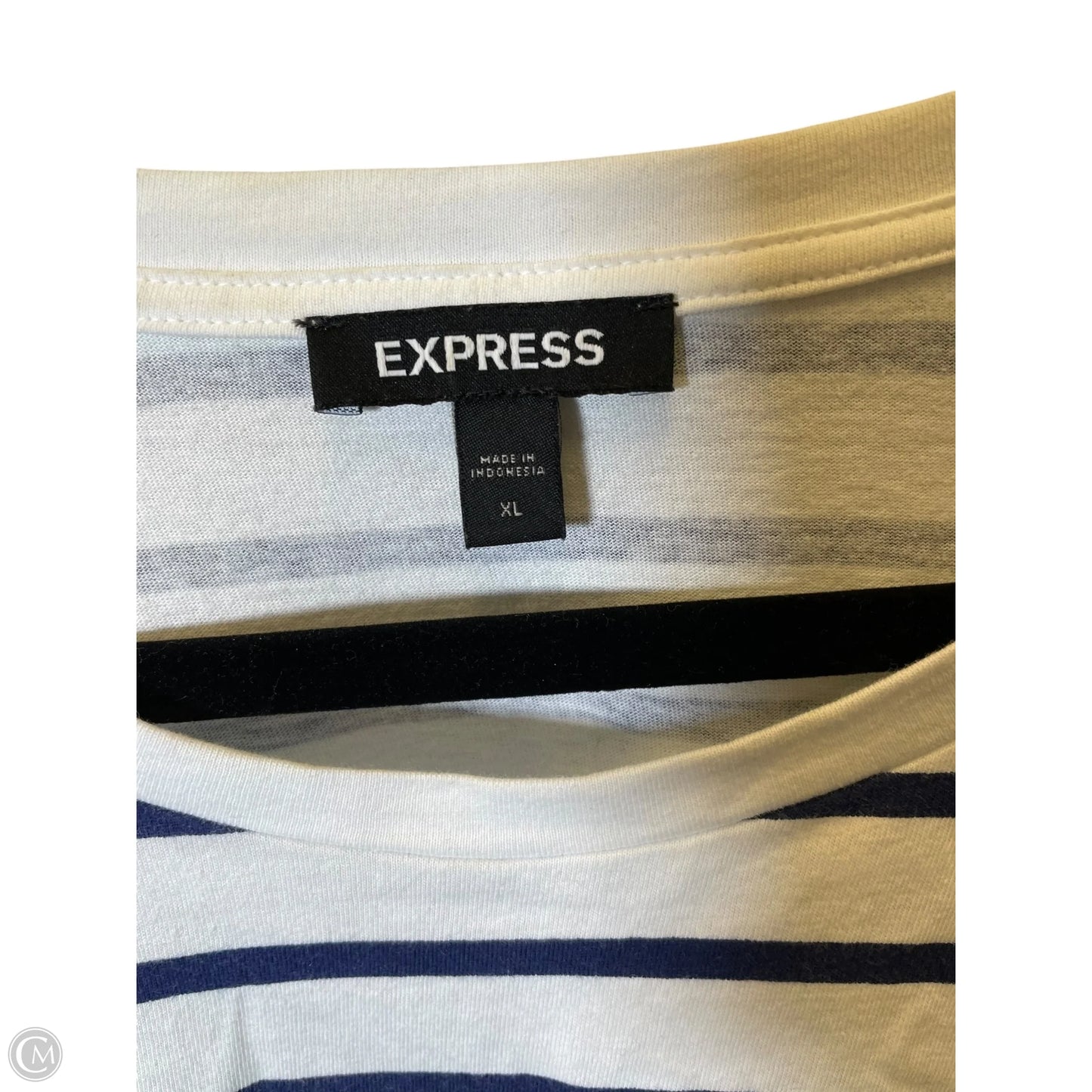Top Short Sleeve By Express In Striped Pattern, Size: Xl