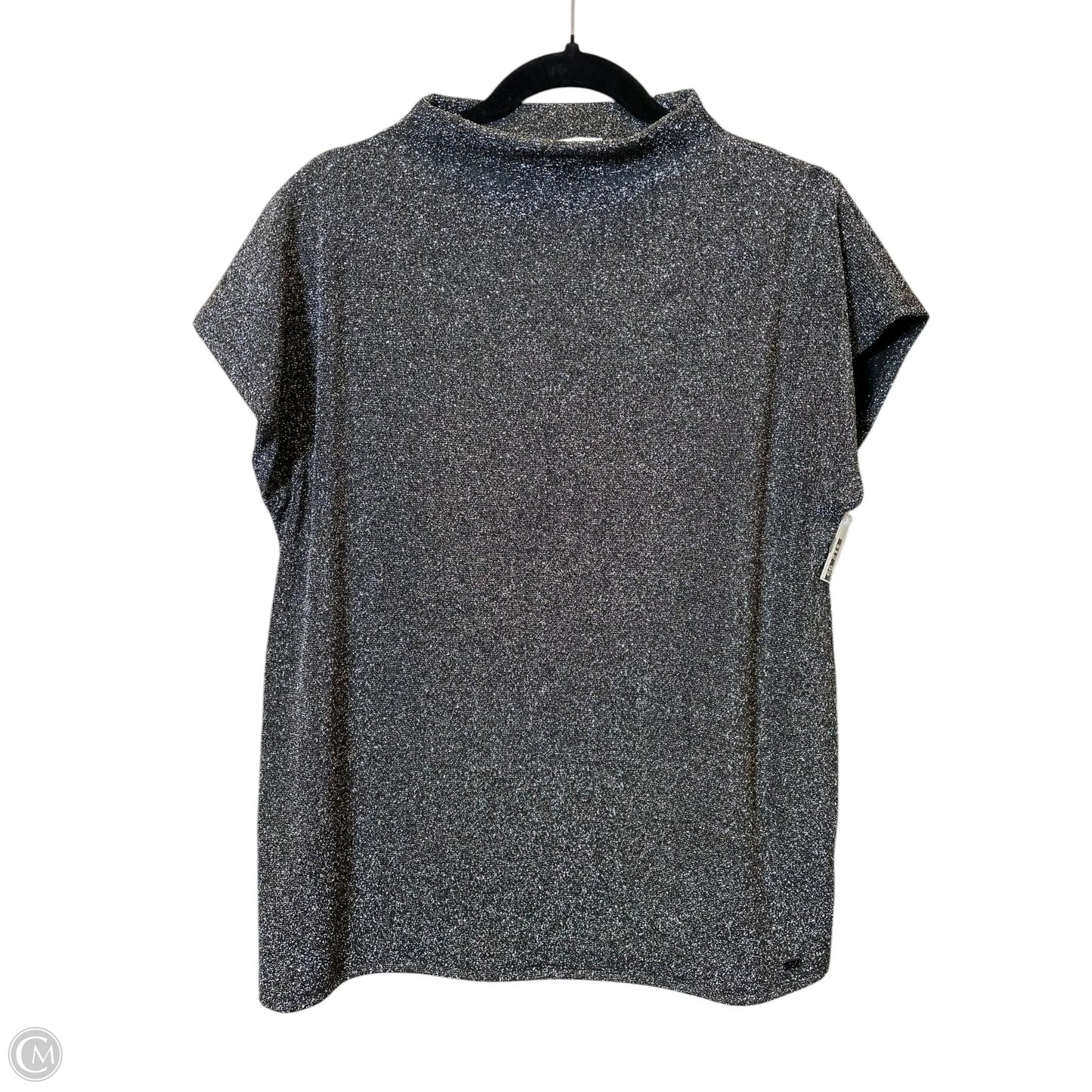 Top Short Sleeve By Calvin Klein In Silver, Size: L