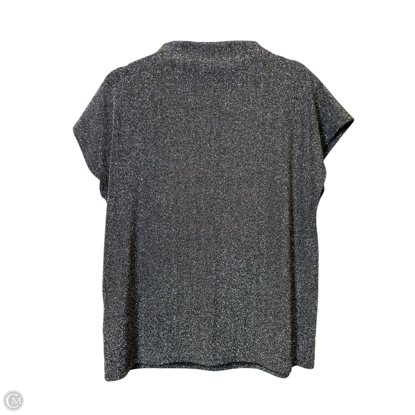 Top Short Sleeve By Calvin Klein In Silver, Size: L