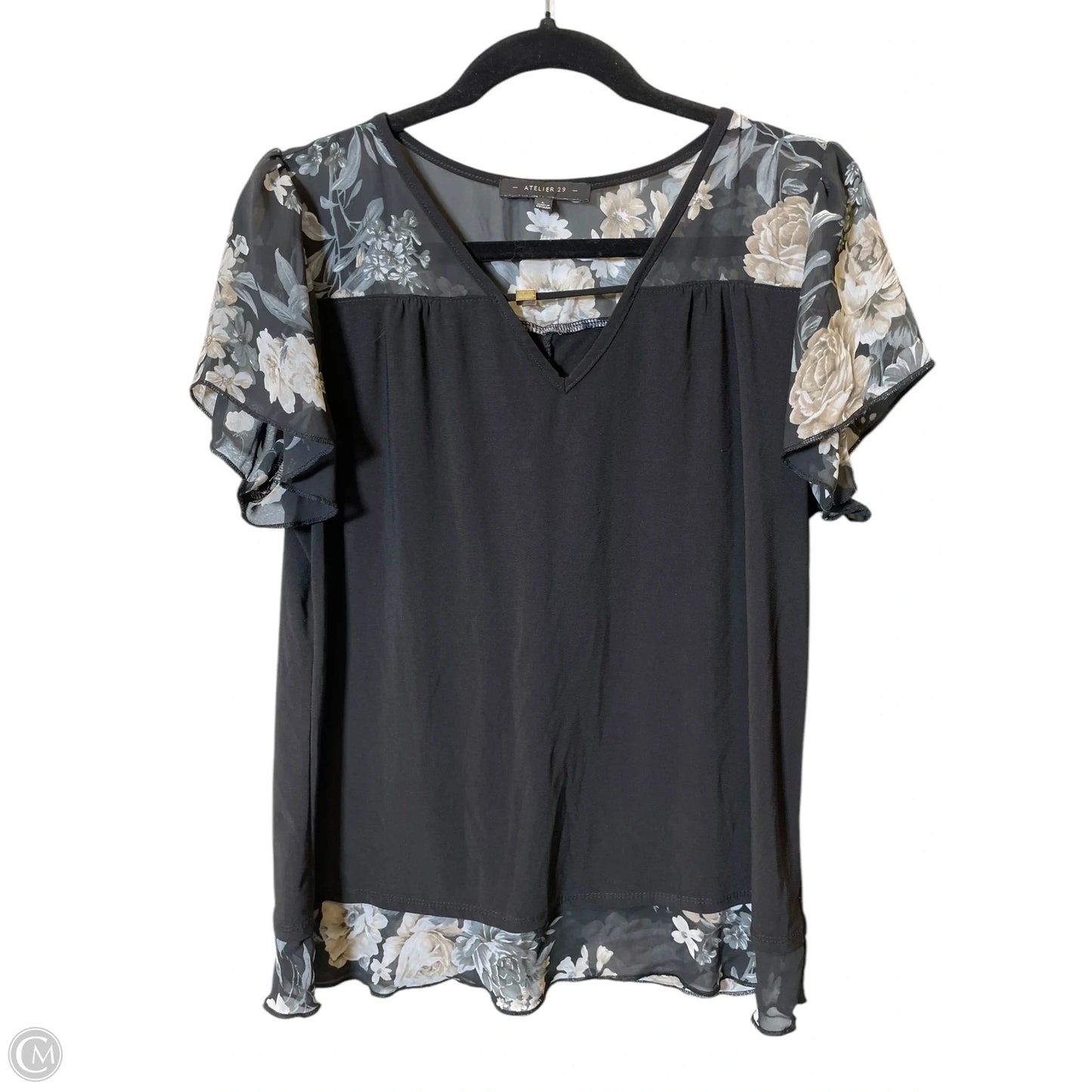 Top Short Sleeve By Cmc In Floral Print, Size: L
