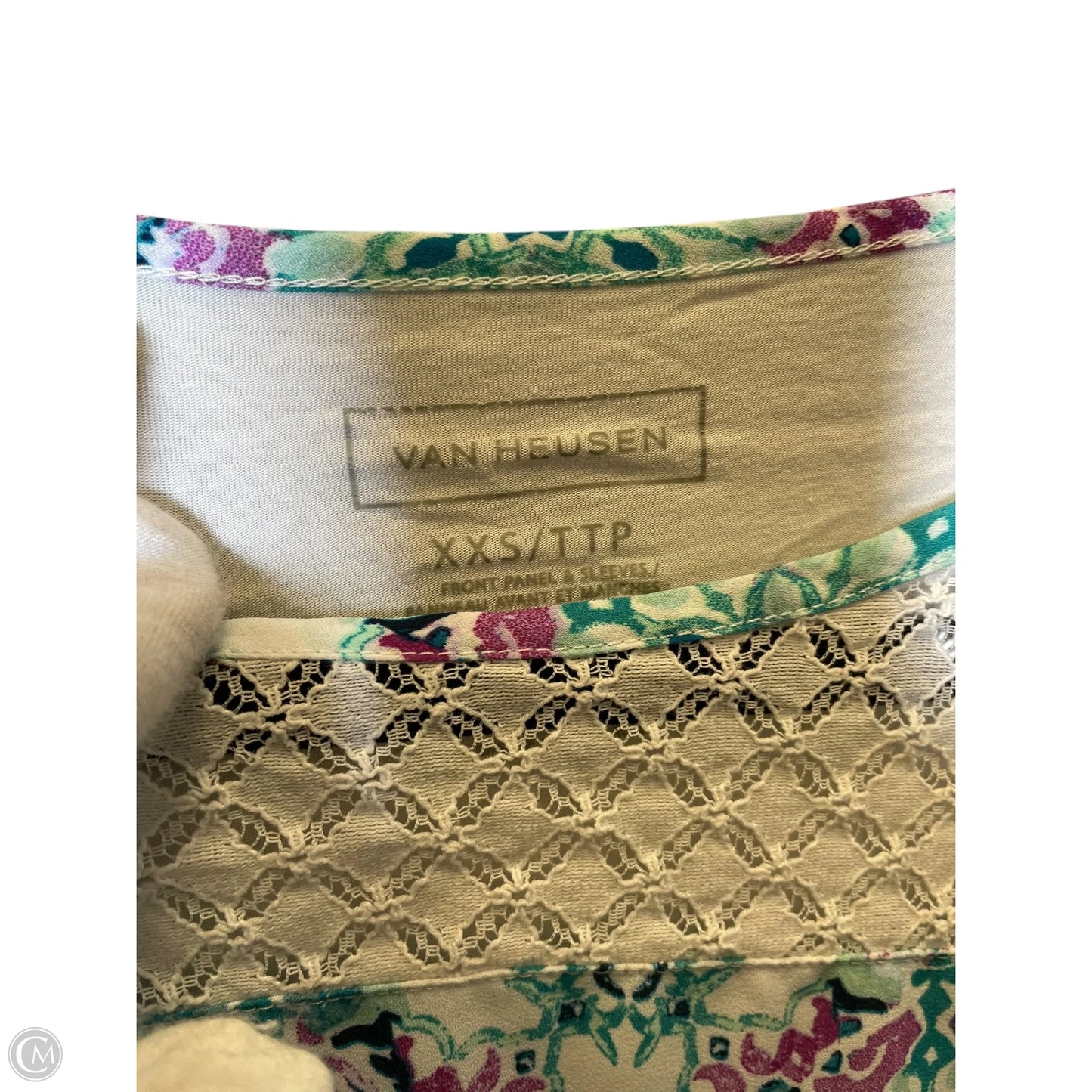 Top 3/4 Sleeve By Van Heusen In Multi-colored, Size: Xxs