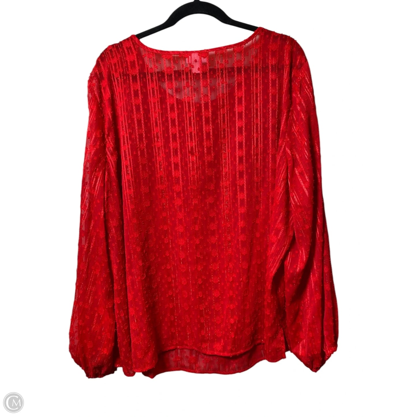 Top Long Sleeve By Liz Claiborne In Red, Size: 2x