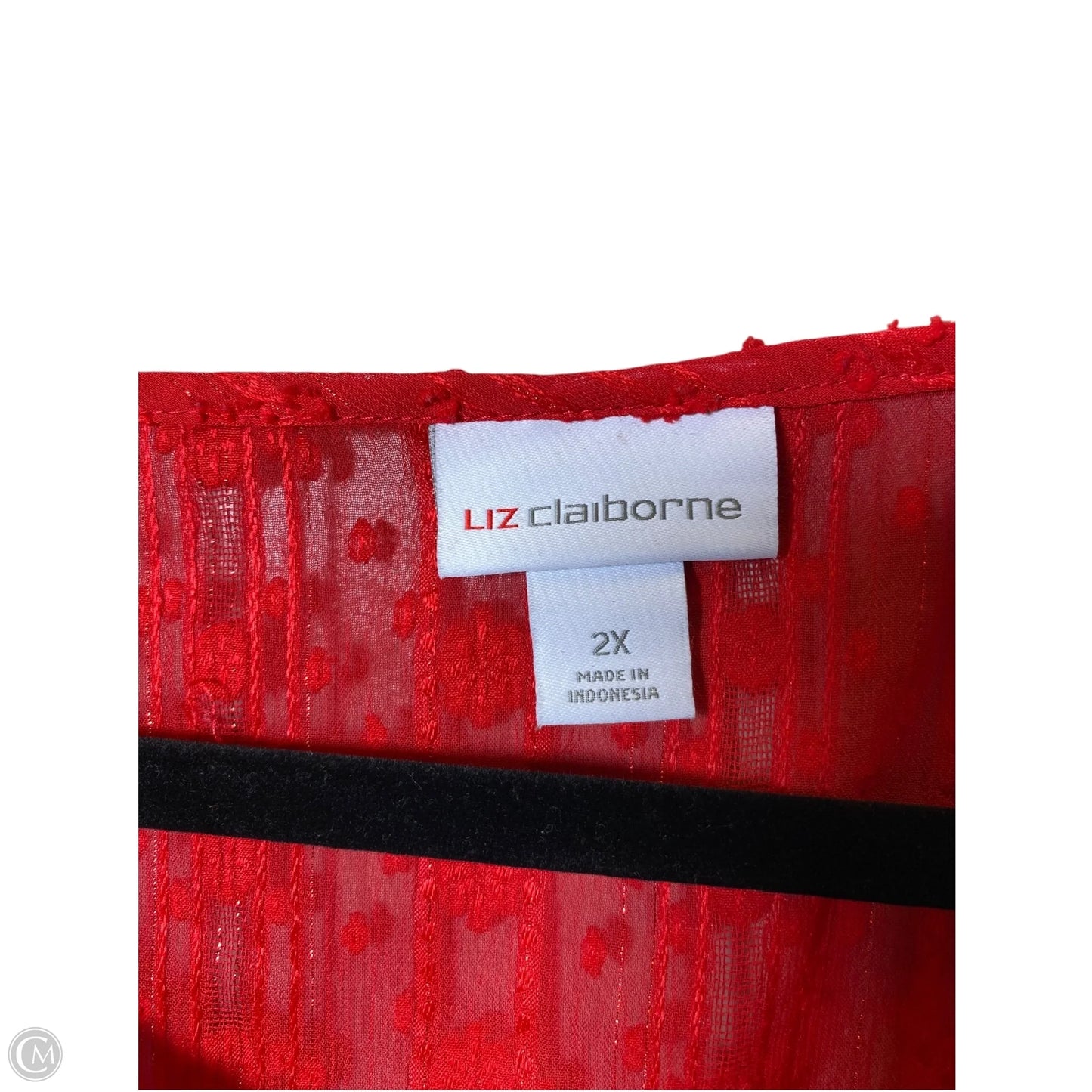 Top Long Sleeve By Liz Claiborne In Red, Size: 2x