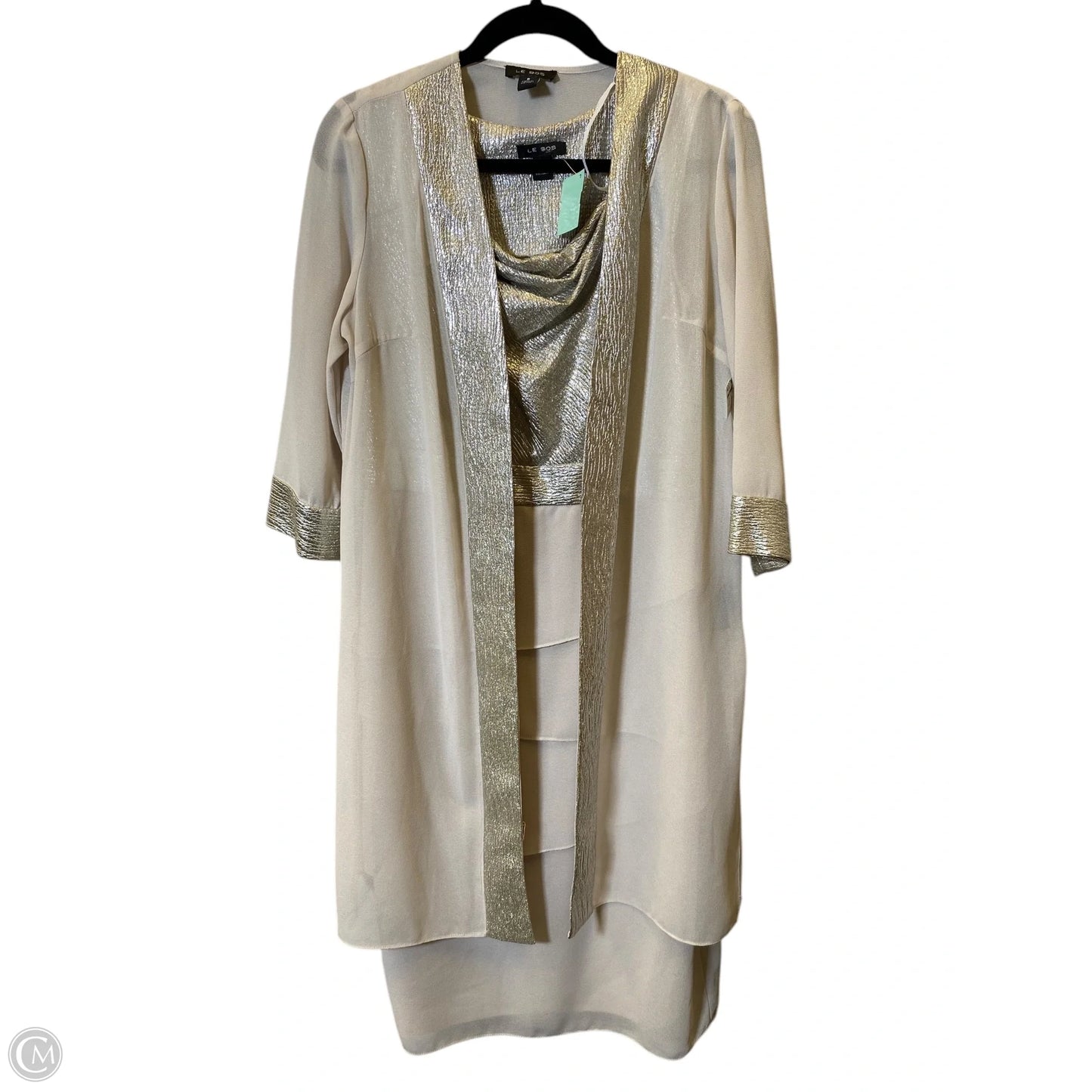 Dress Set 2pc By LE BOS In Gold & Tan, Size: 8