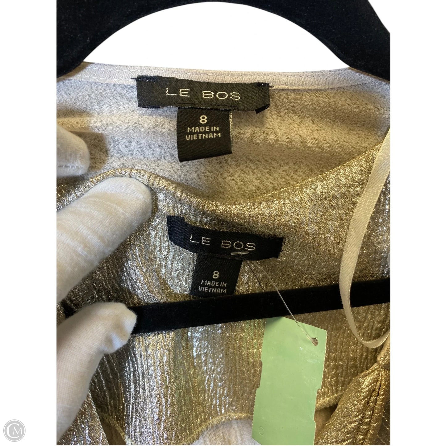 Dress Set 2pc By LE BOS In Gold & Tan, Size: 8