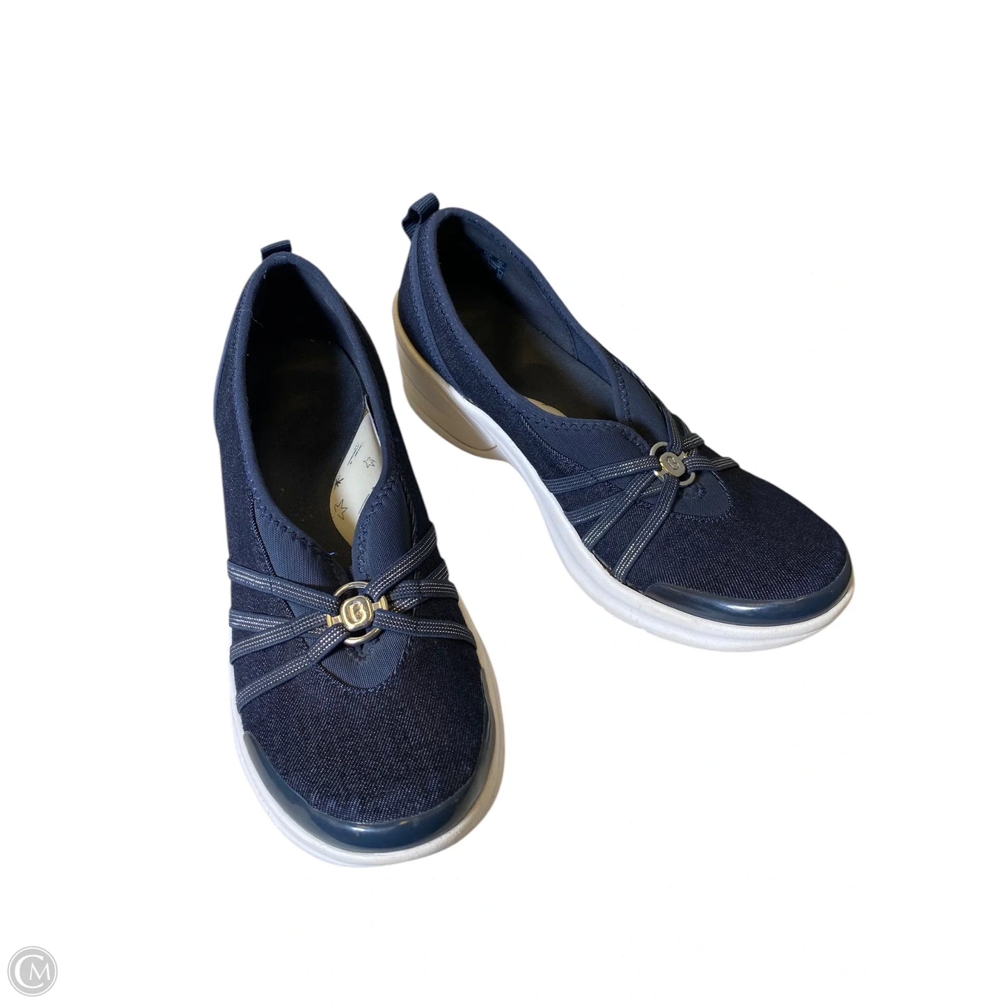 Shoes Heels Wedge By Bzees In Navy, Size: 10