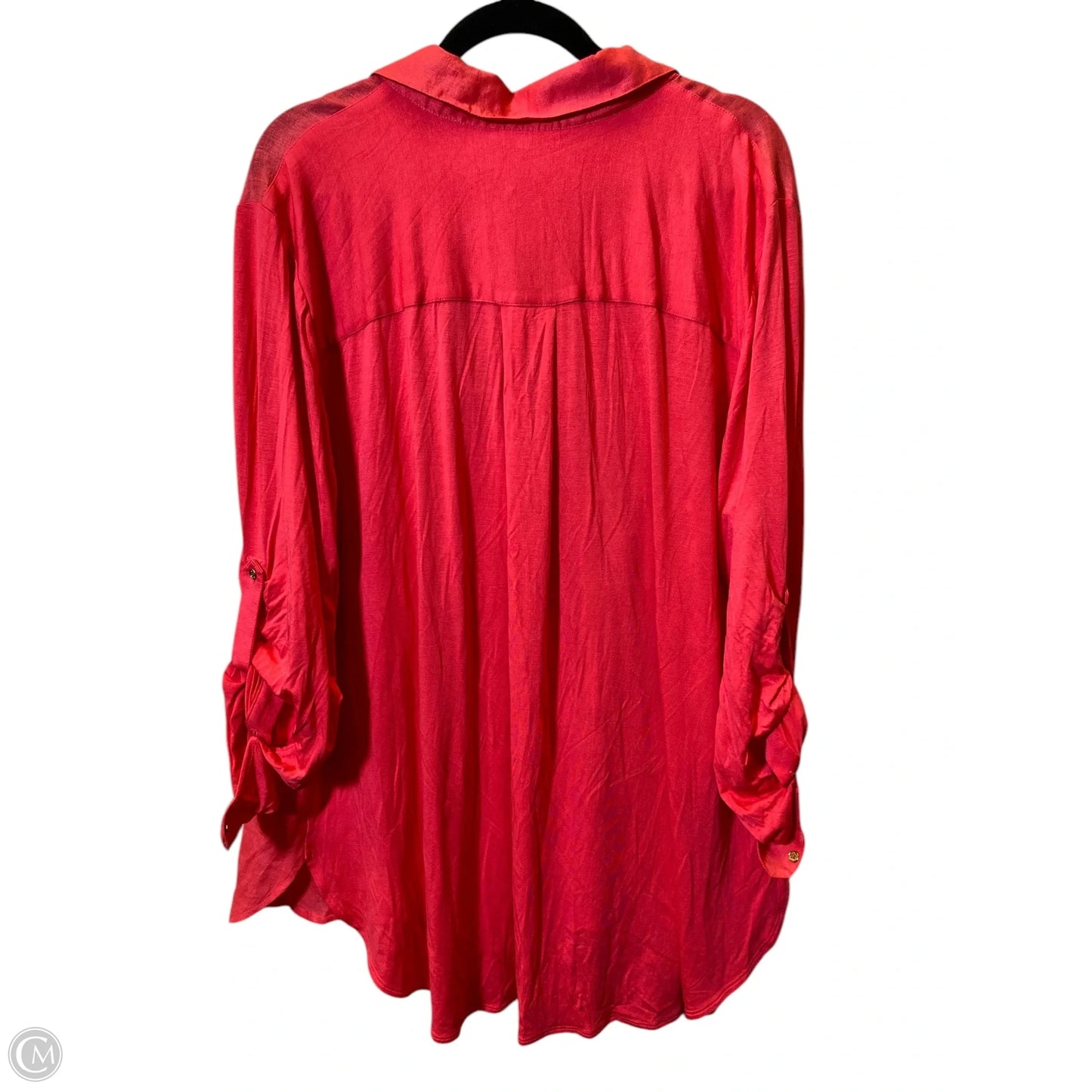 Blouse Long Sleeve By Calvin Klein In Coral, Size: 2x