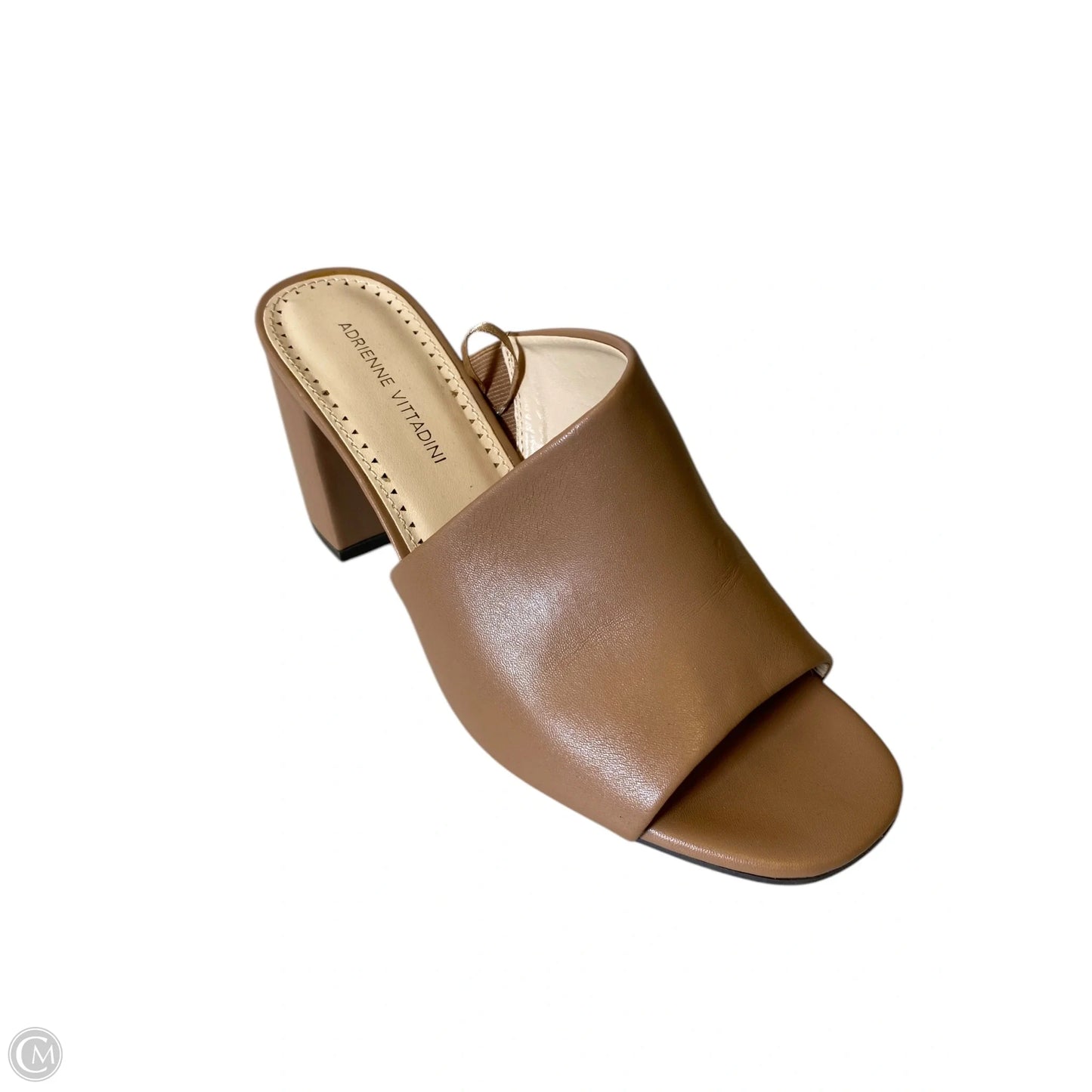 Sandals Heels Block By Adrienne Vittadini In Brown, Size: 9.5