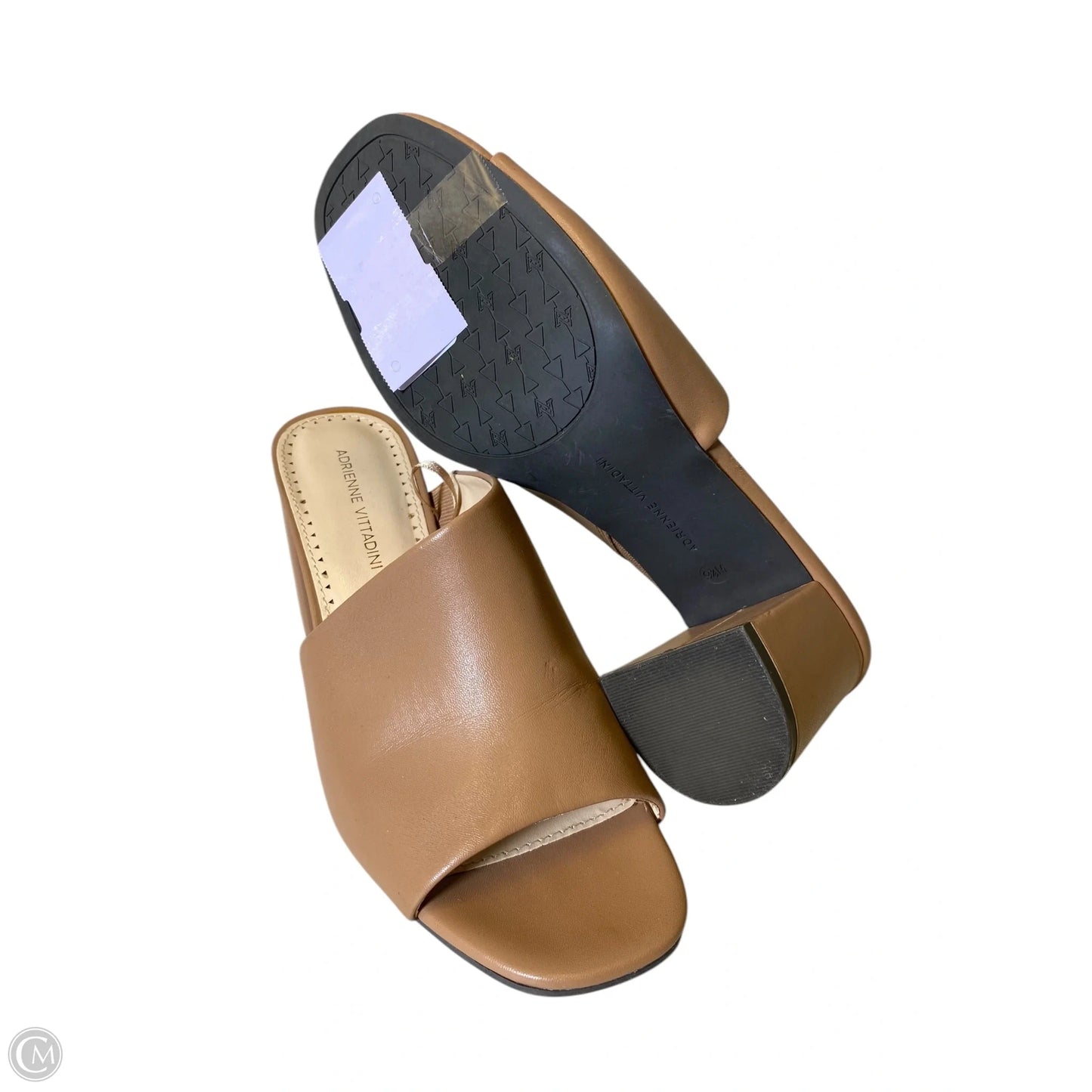 Sandals Heels Block By Adrienne Vittadini In Brown, Size: 9.5