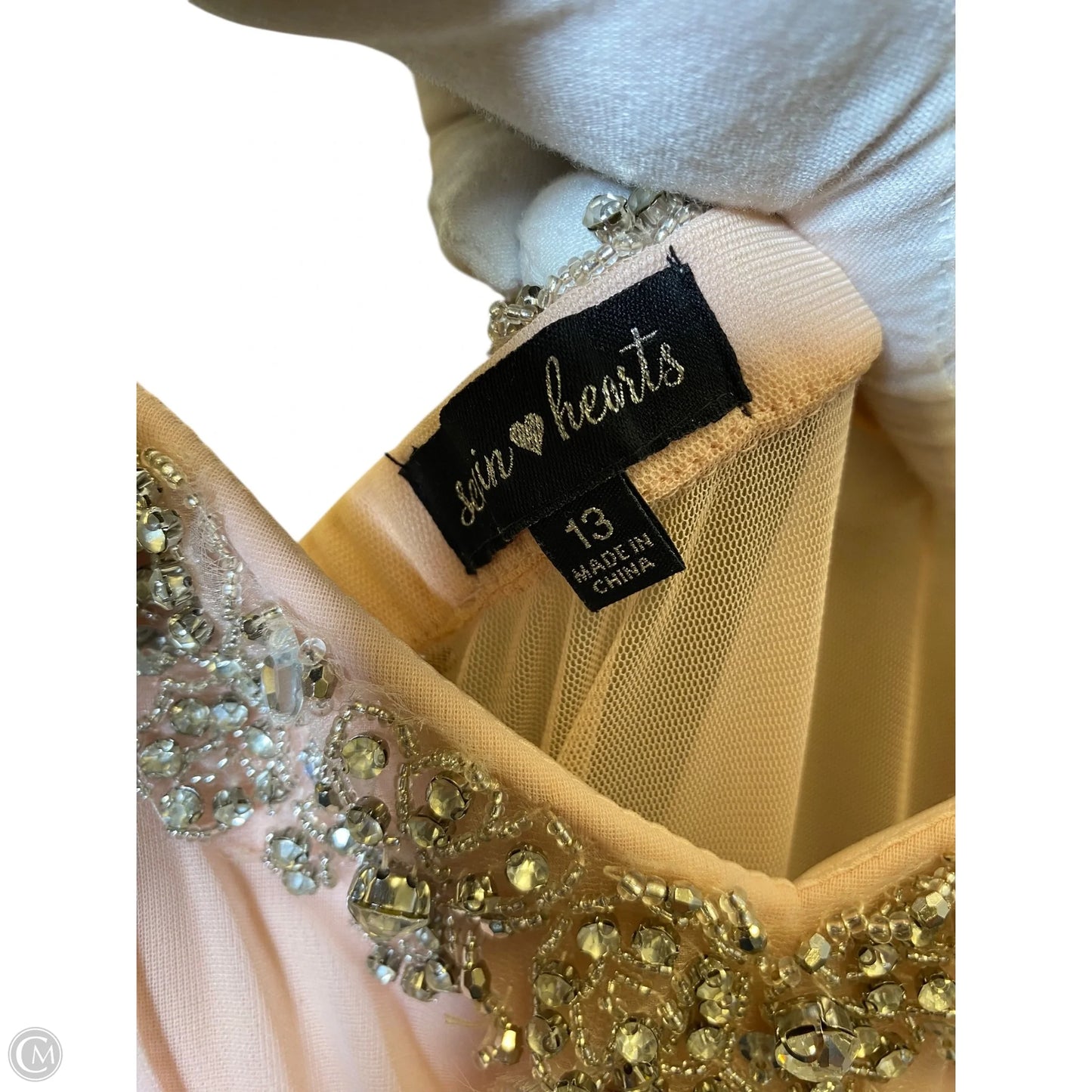Dress Party Long By Sequin Hearts In Peach, Size: M
