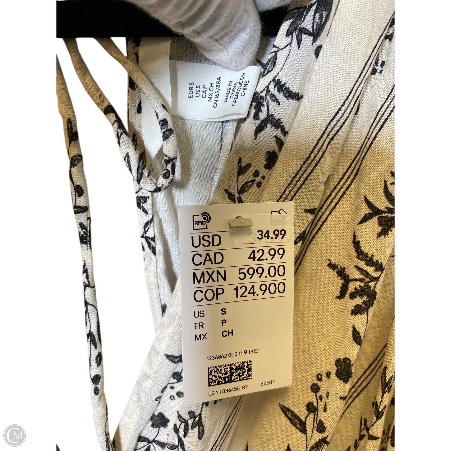Dress Casual Maxi By H&m In Black & Tan, Size: S