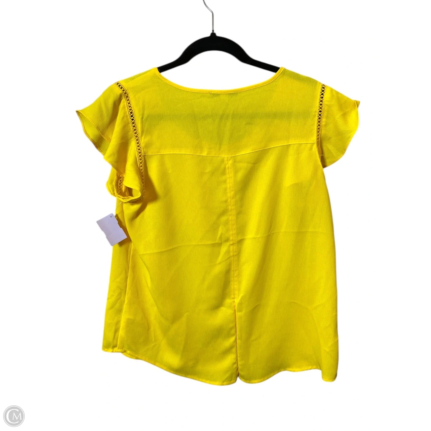 Top Short Sleeve By Haute Monde In Yellow, Size: L