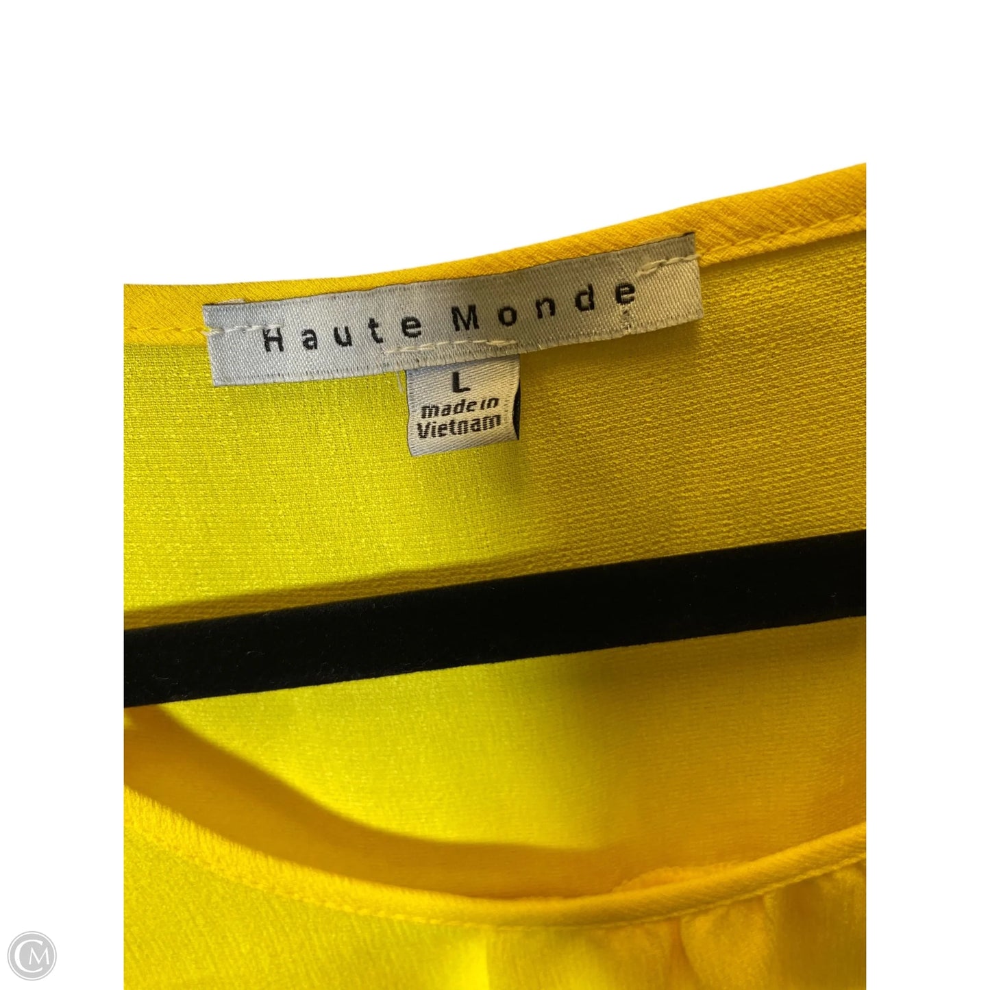 Top Short Sleeve By Haute Monde In Yellow, Size: L