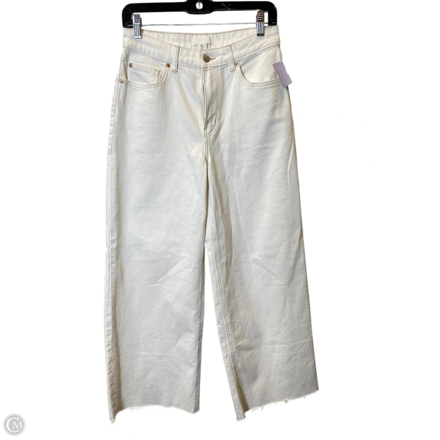 Jeans Wide Leg By H&m In Cream, Size: 4