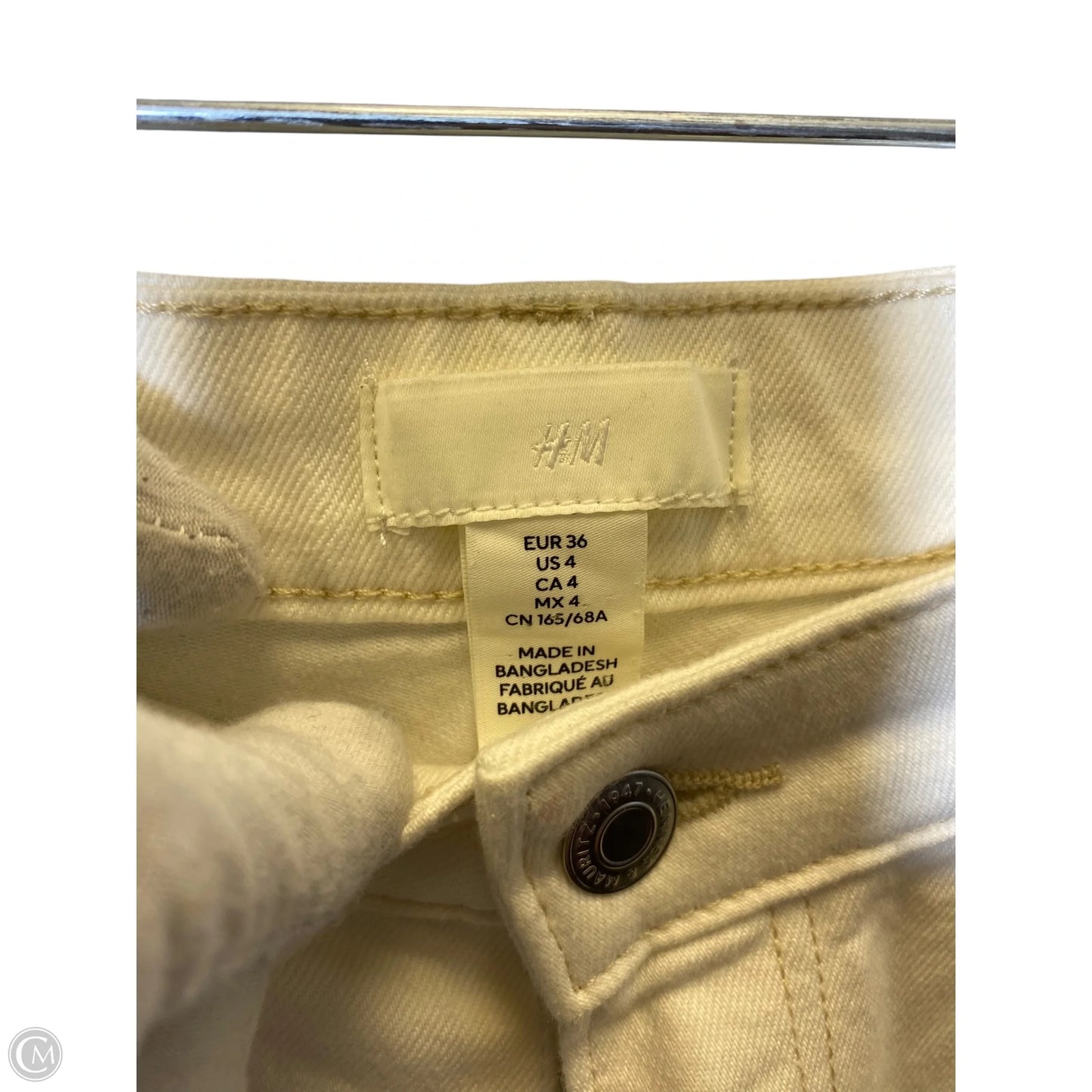 Jeans Wide Leg By H&m In Cream, Size: 4