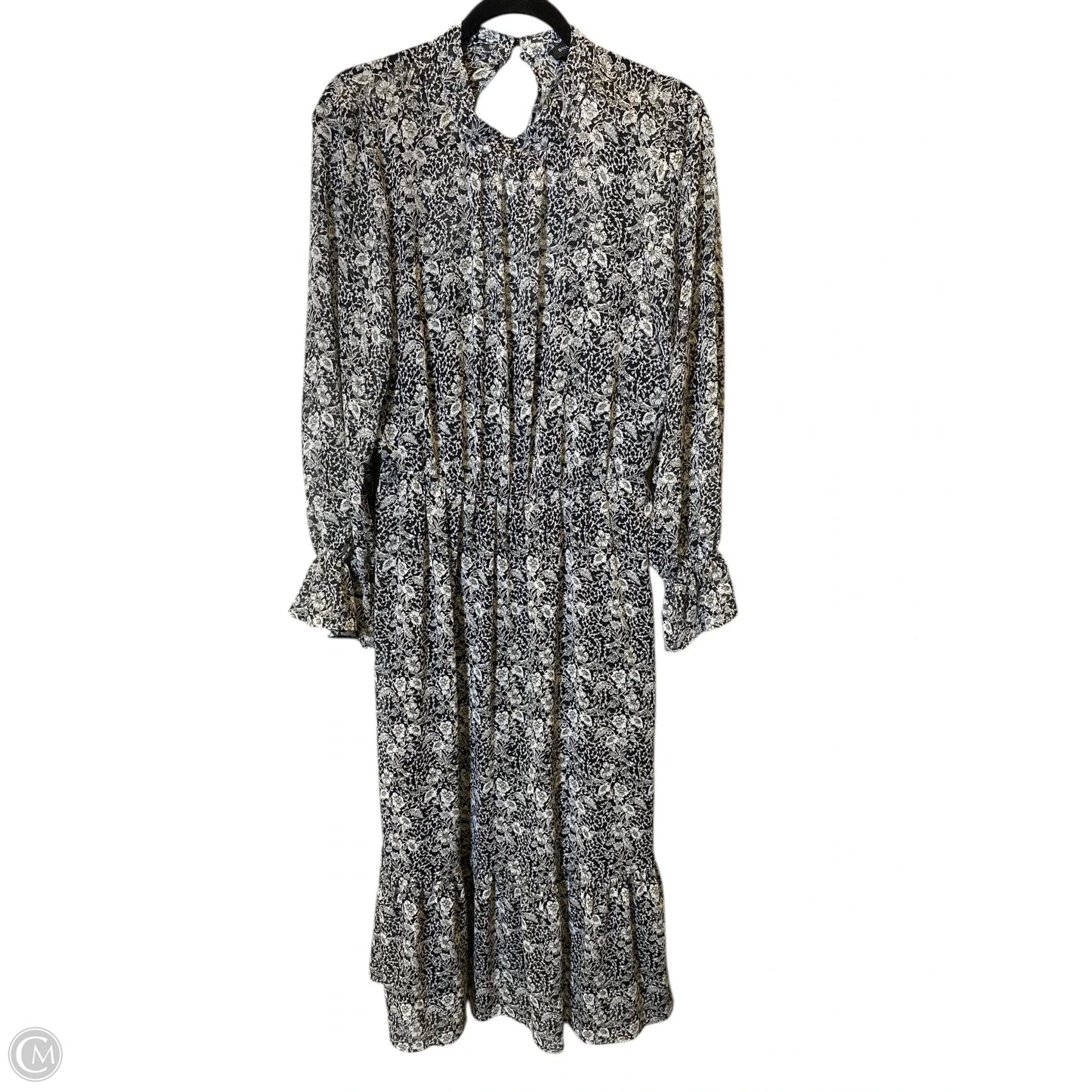 Dress Casual Maxi By Banana Republic In Black & Grey, Size: L