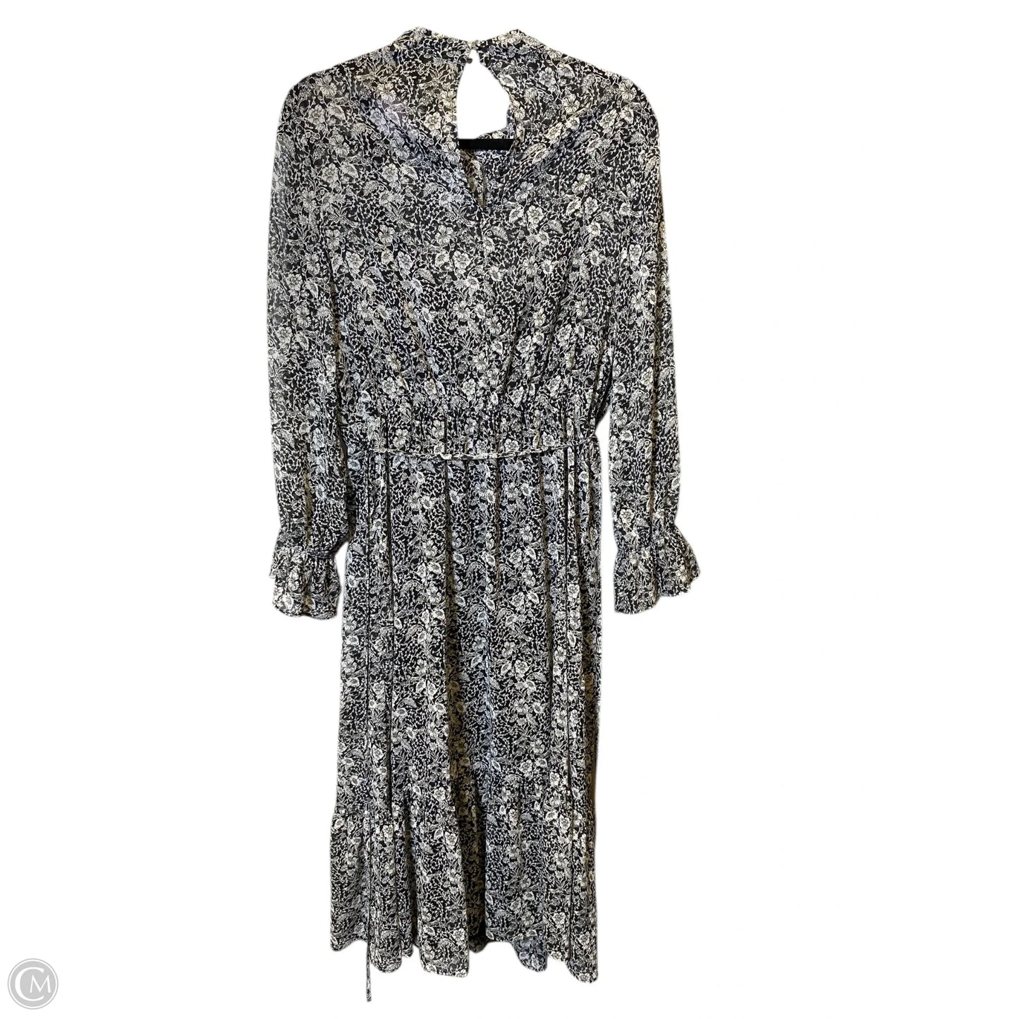 Dress Casual Maxi By Banana Republic In Black & Grey, Size: L