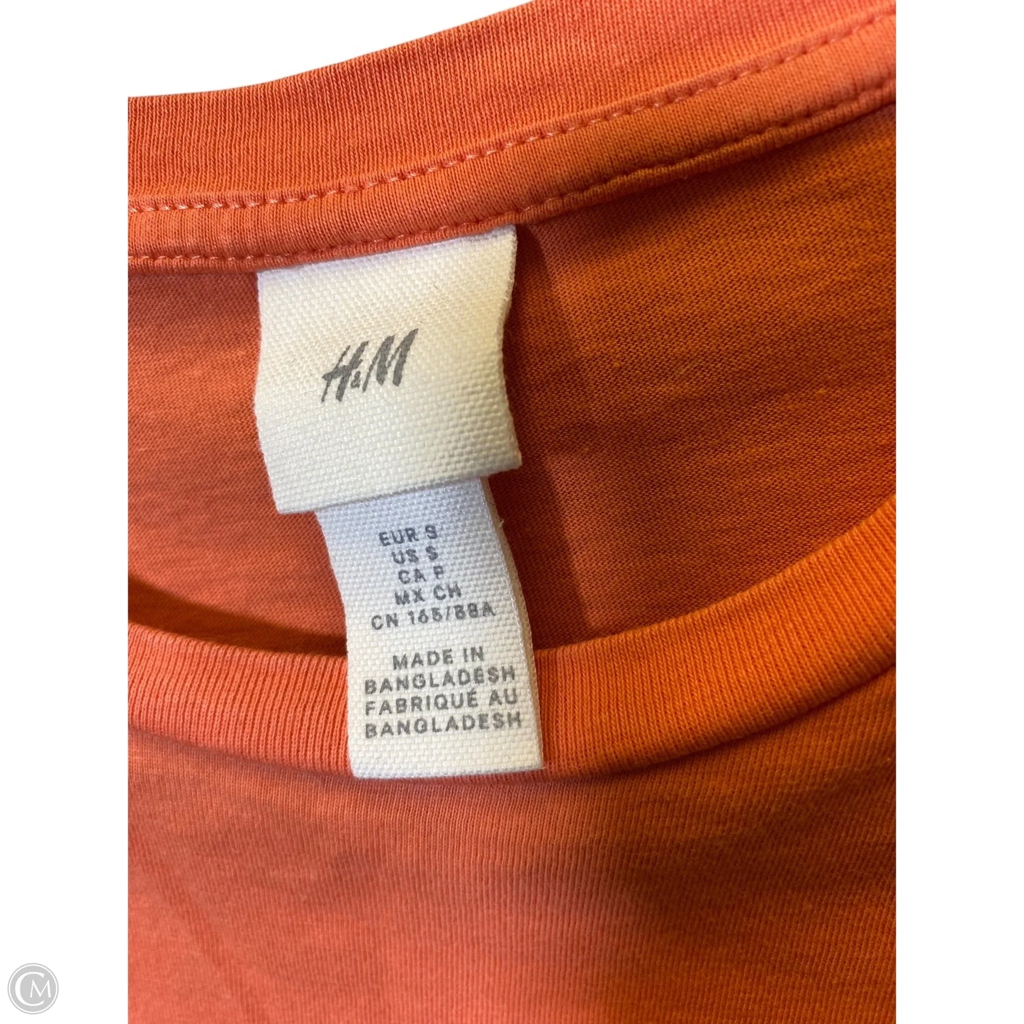 Top Short Sleeve Basic By H&m In Orange, Size: S
