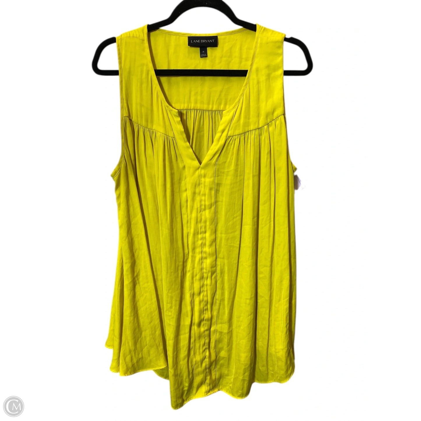 Top Sleeveless By Lane Bryant In Yellow, Size: 18