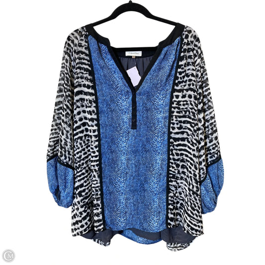 Top 3/4 Sleeve By Calvin Klein In Multi-colored, Size: 2x