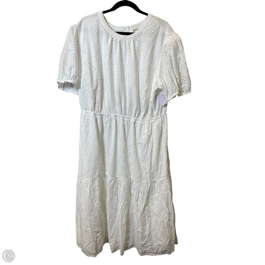Dress Casual Midi By Ana In White, Size: 2x