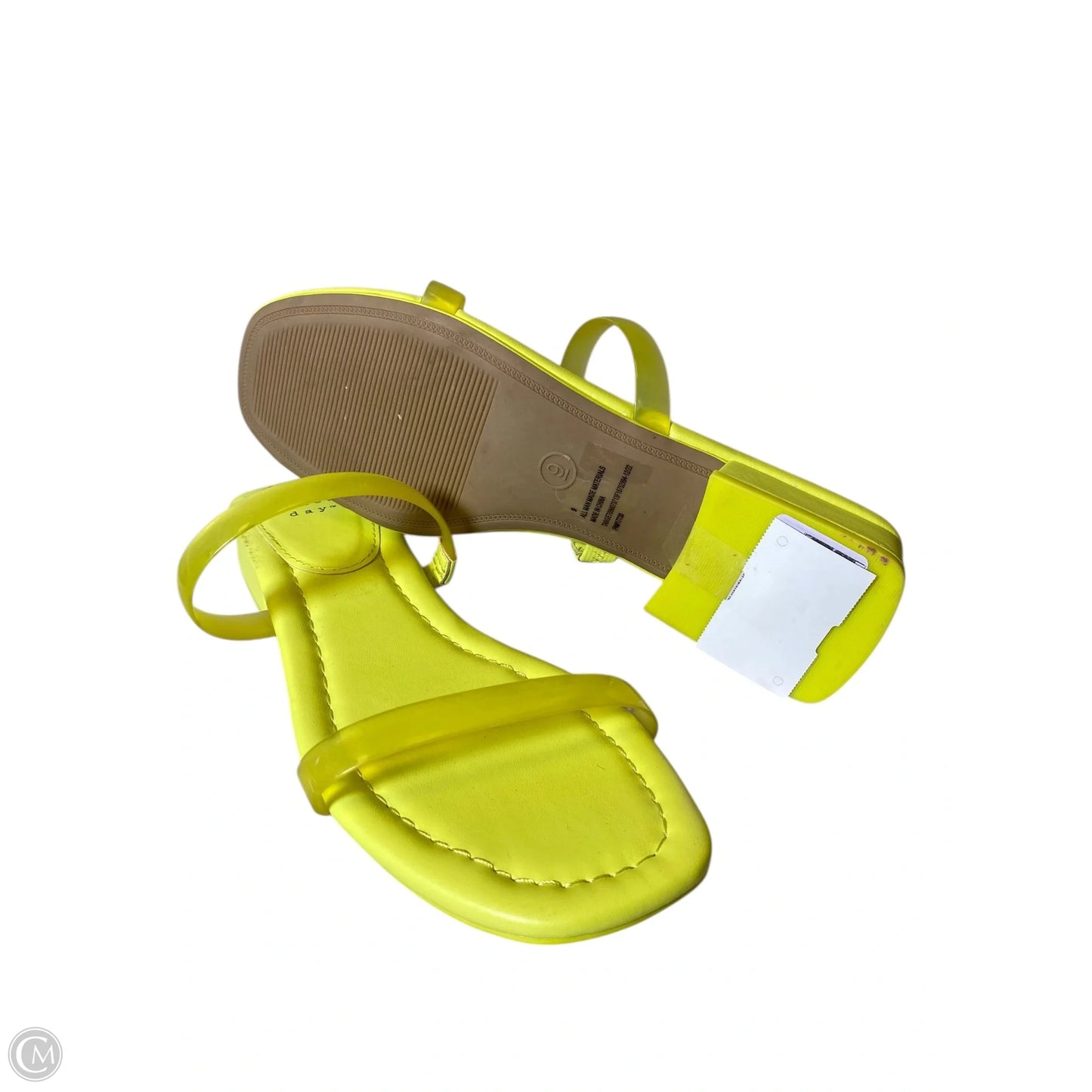 Sandals Flats By A New Day In Chartreuse, Size: 9