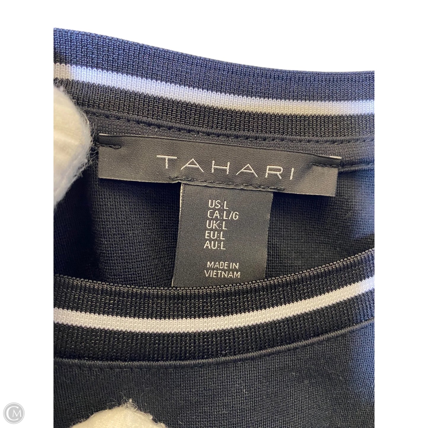 Top Short Sleeve By Tahari By Arthur Levine In Black, Size: L