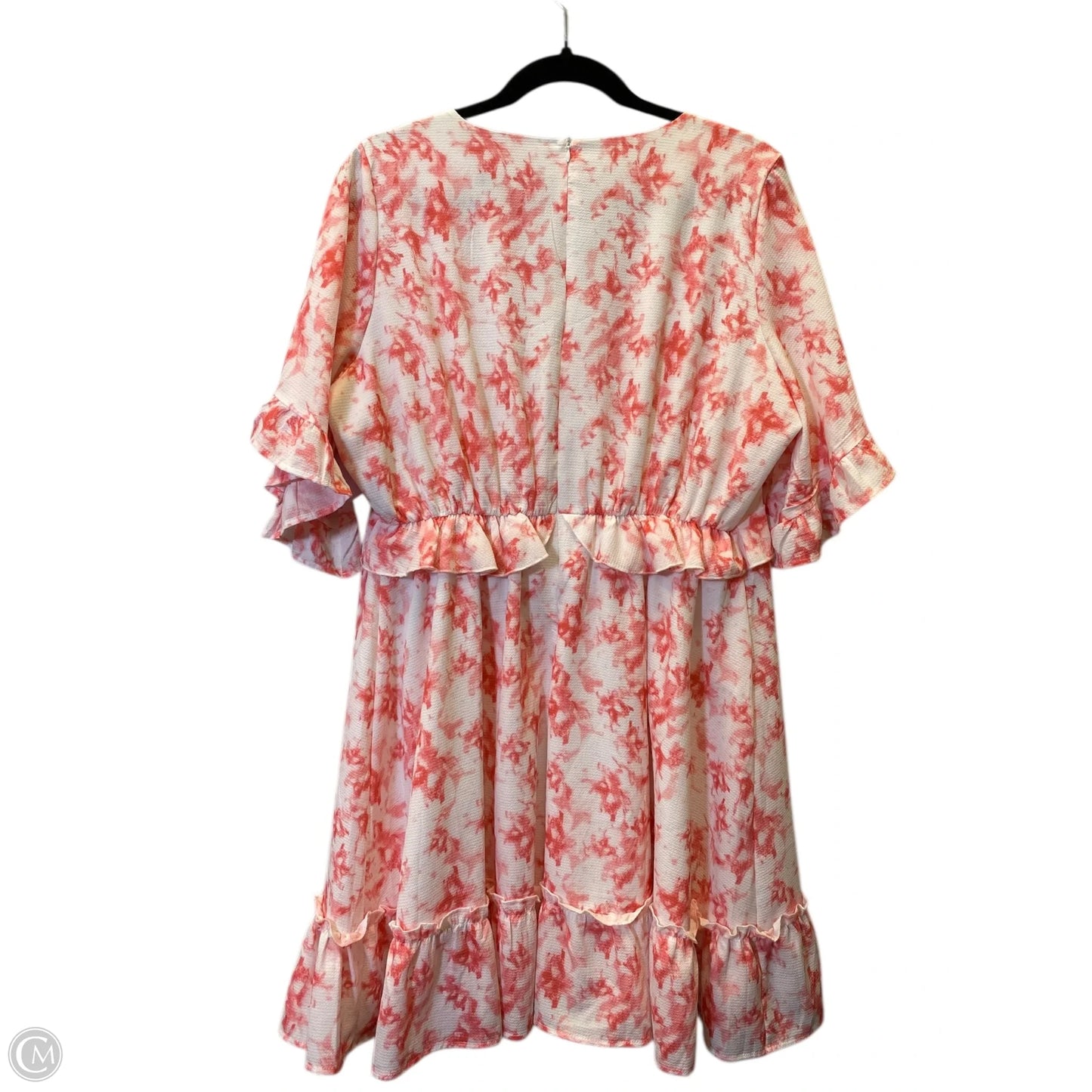 Dress Casual Short By Clothes Mentor In Pink & White, Size: Xl
