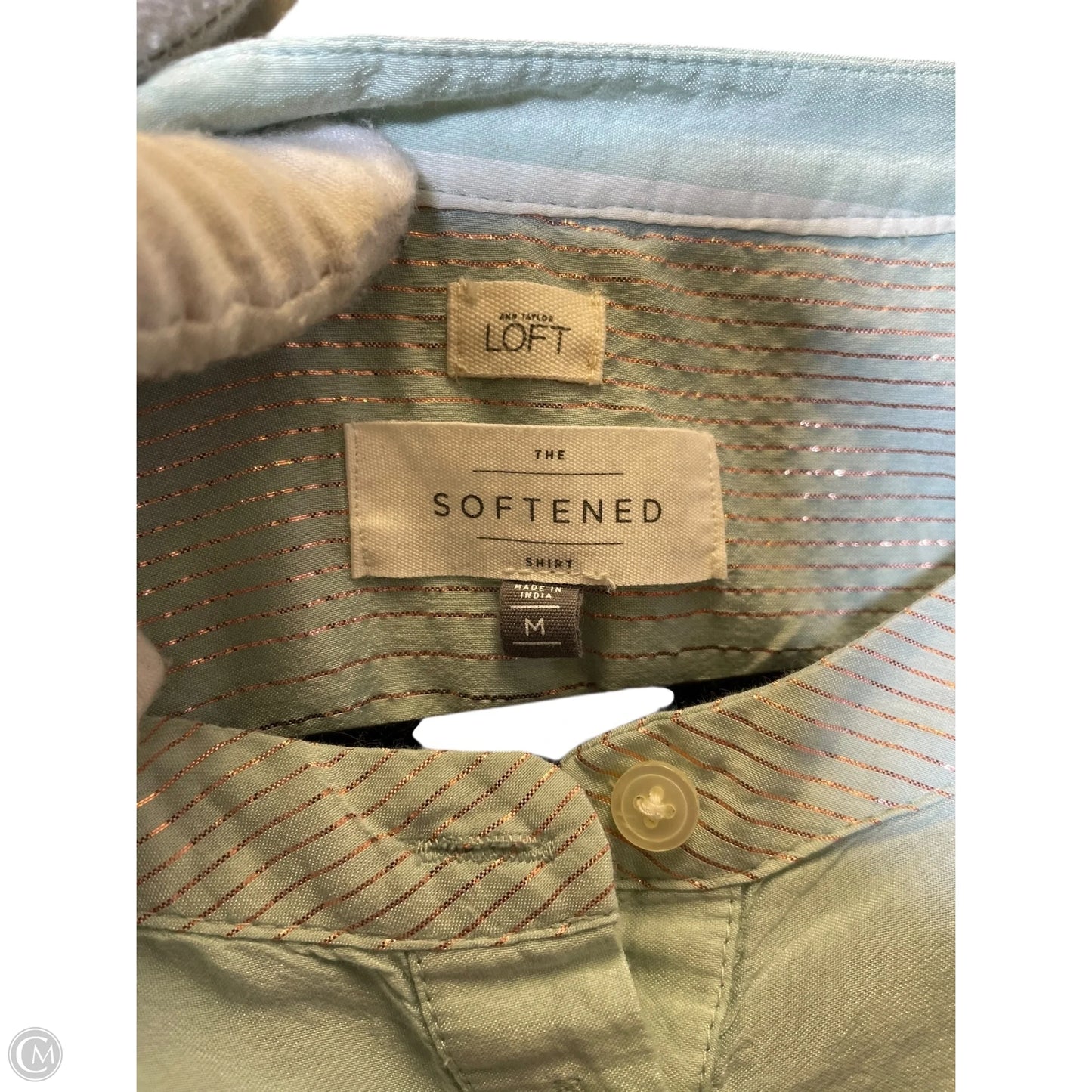 Top Long Sleeve By Loft In Green, Size: M